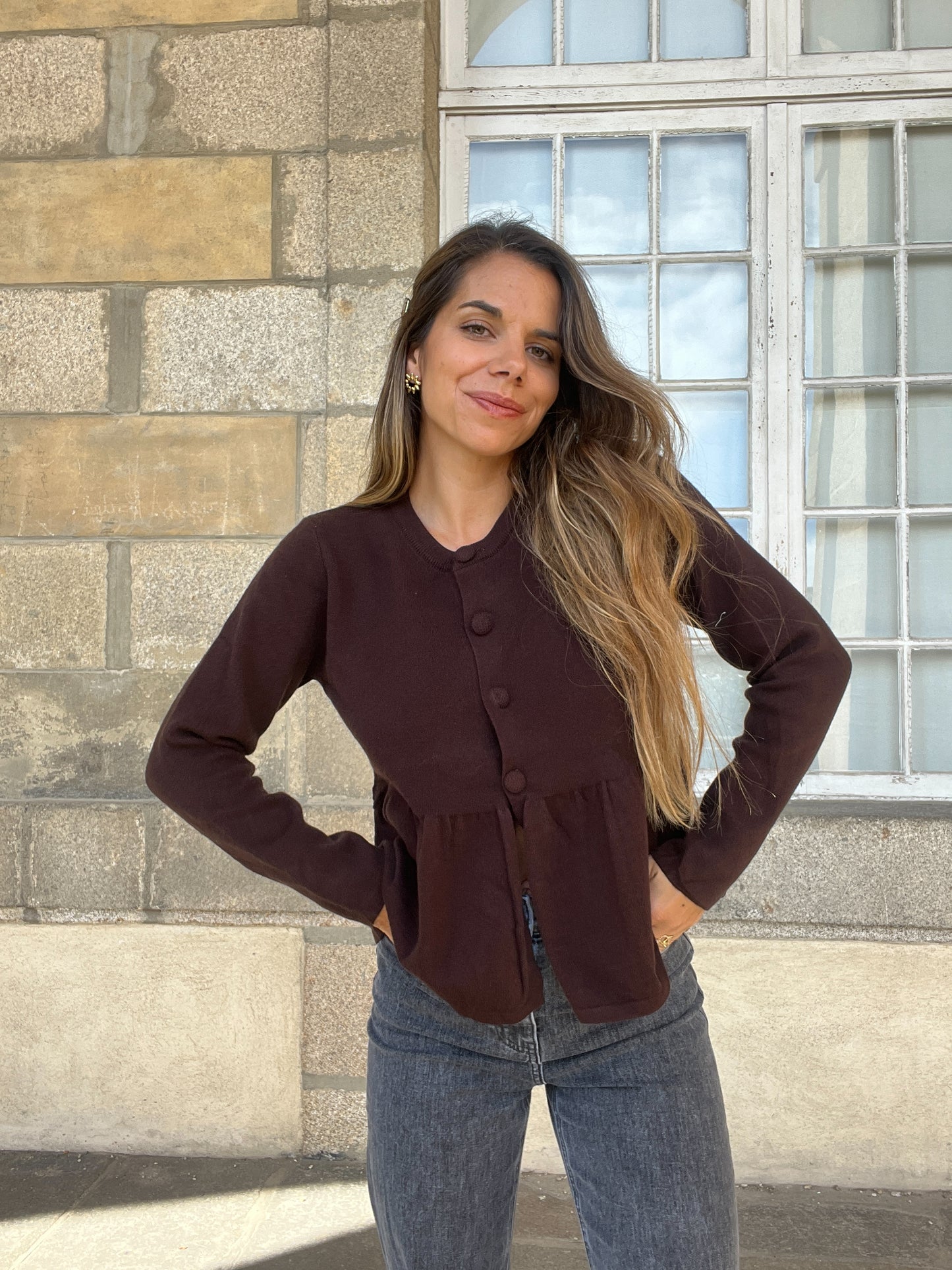 Blouse en maille Eva chocolat