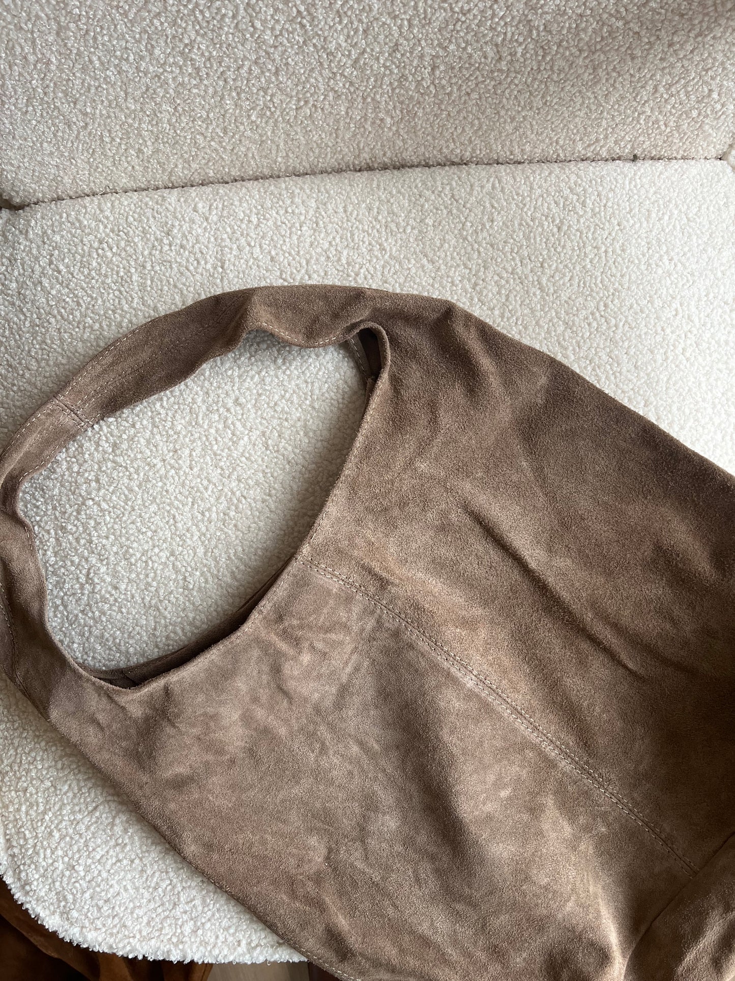 Sac à main en daim Marine Taupe