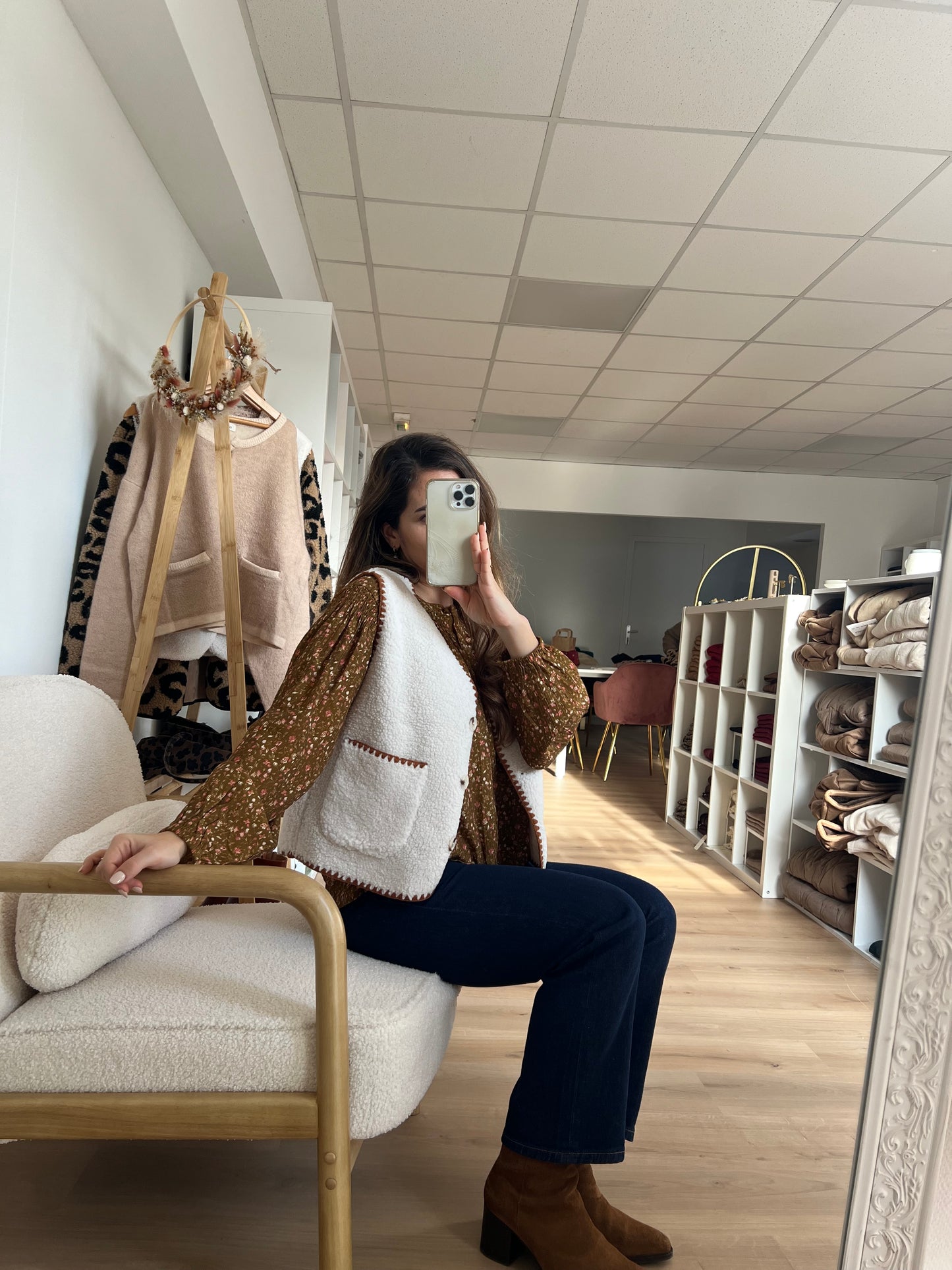 Gilet berger Perrine camel