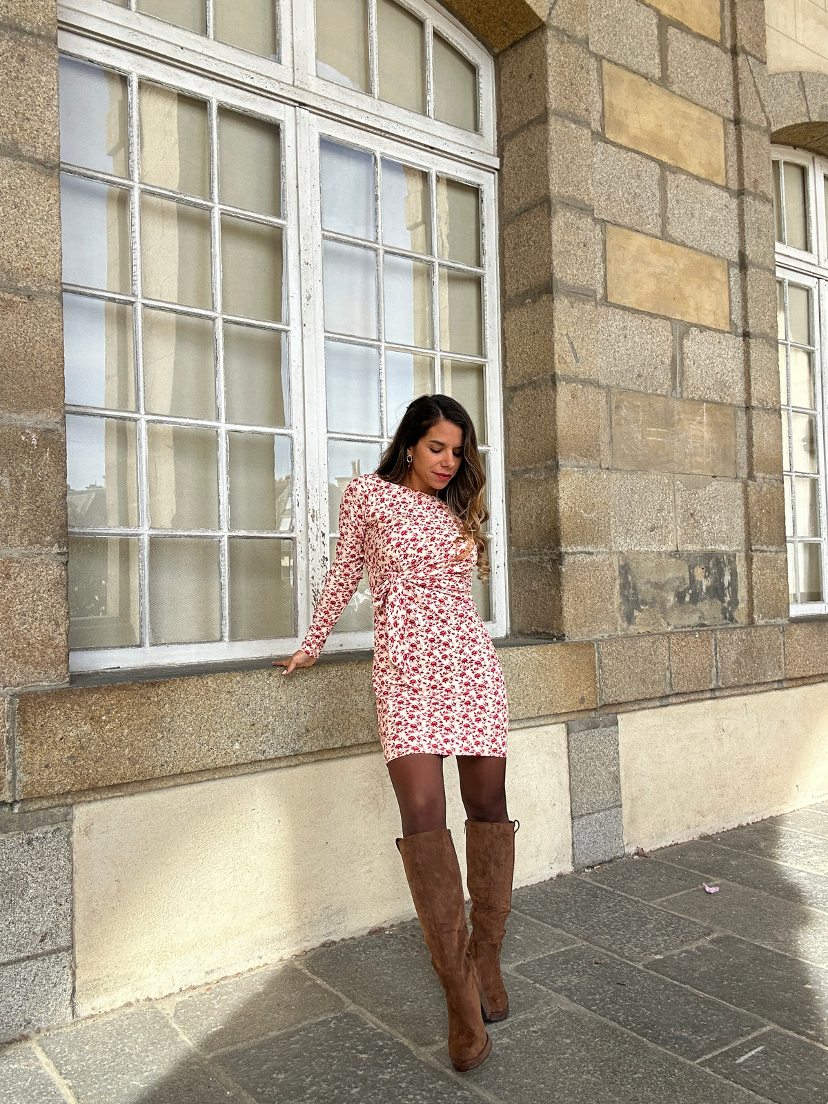 Bottes en suédine Eline camel