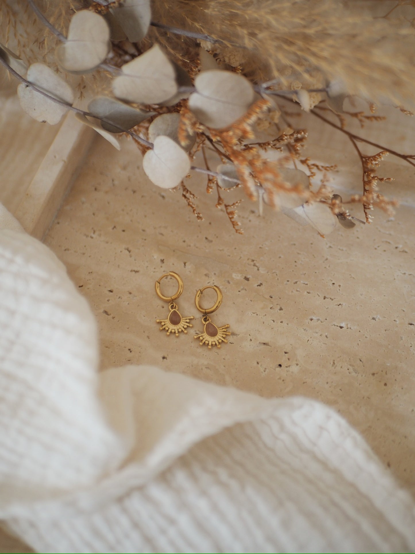 Boucles d'oreille mini créoles Jade