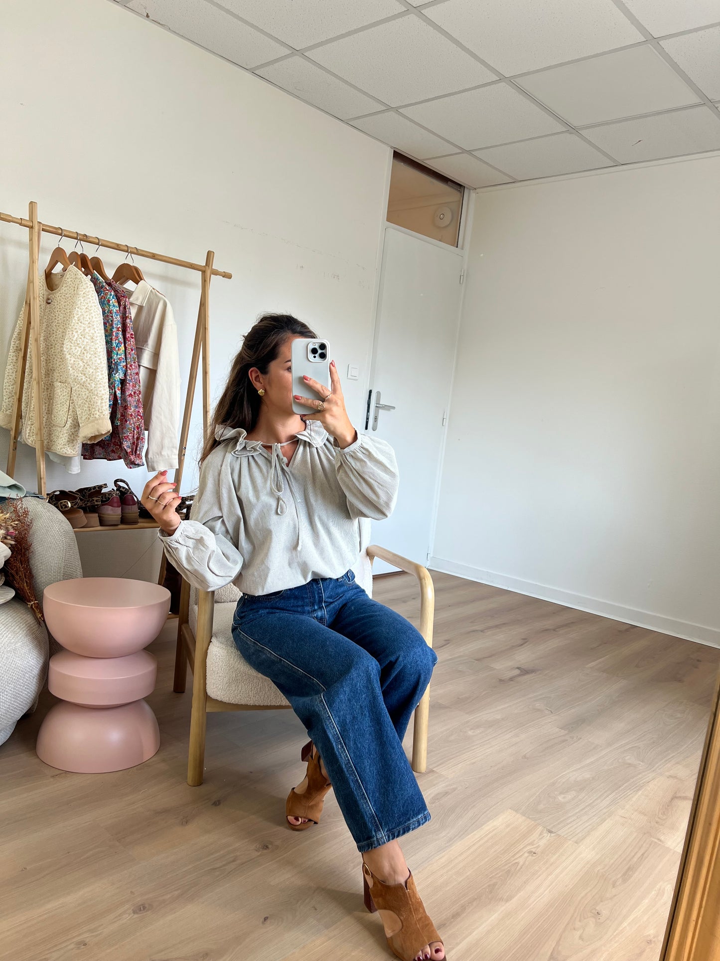 Blouse à col volanté Thelma