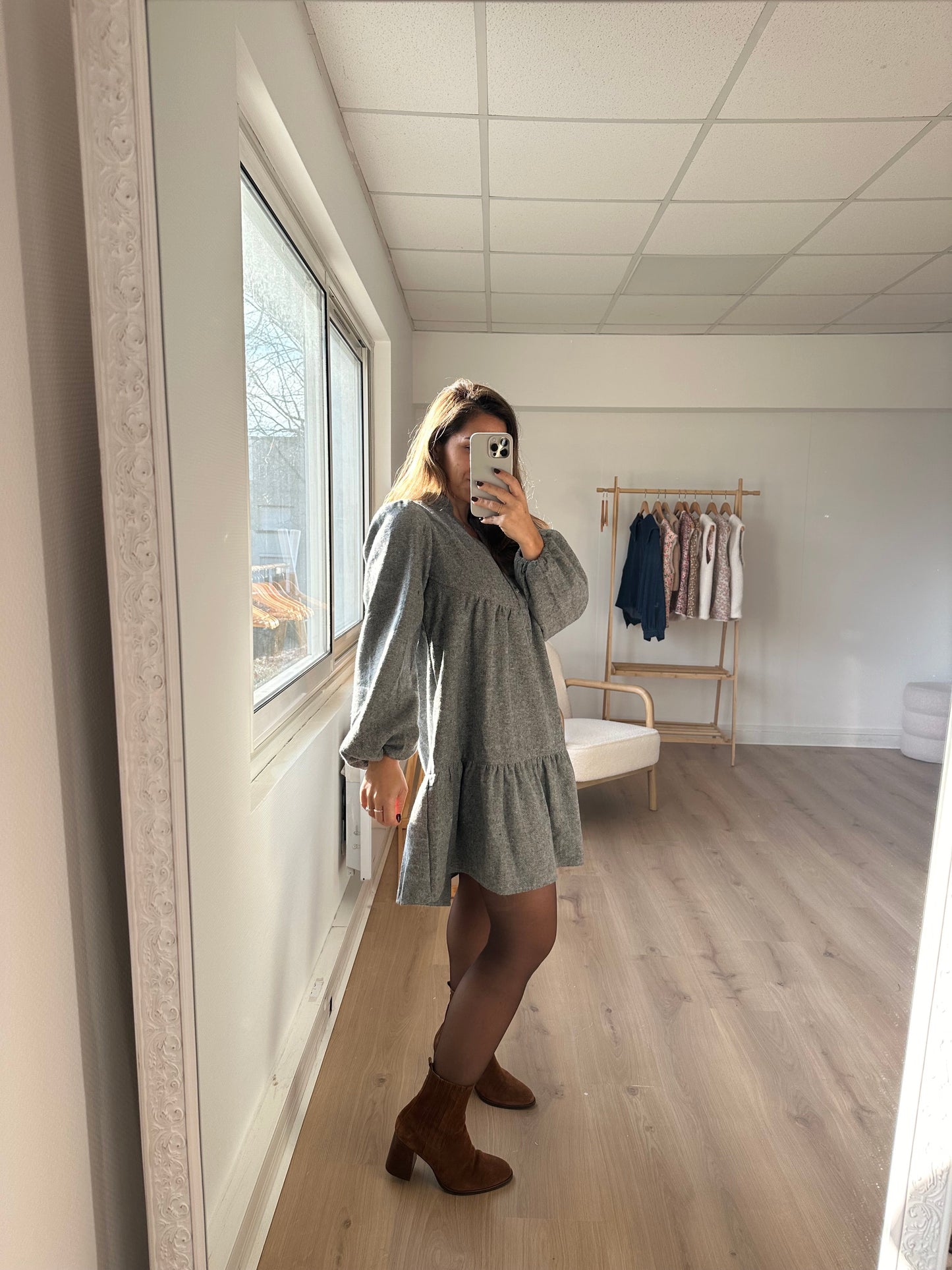 Robe grise Alice en laine