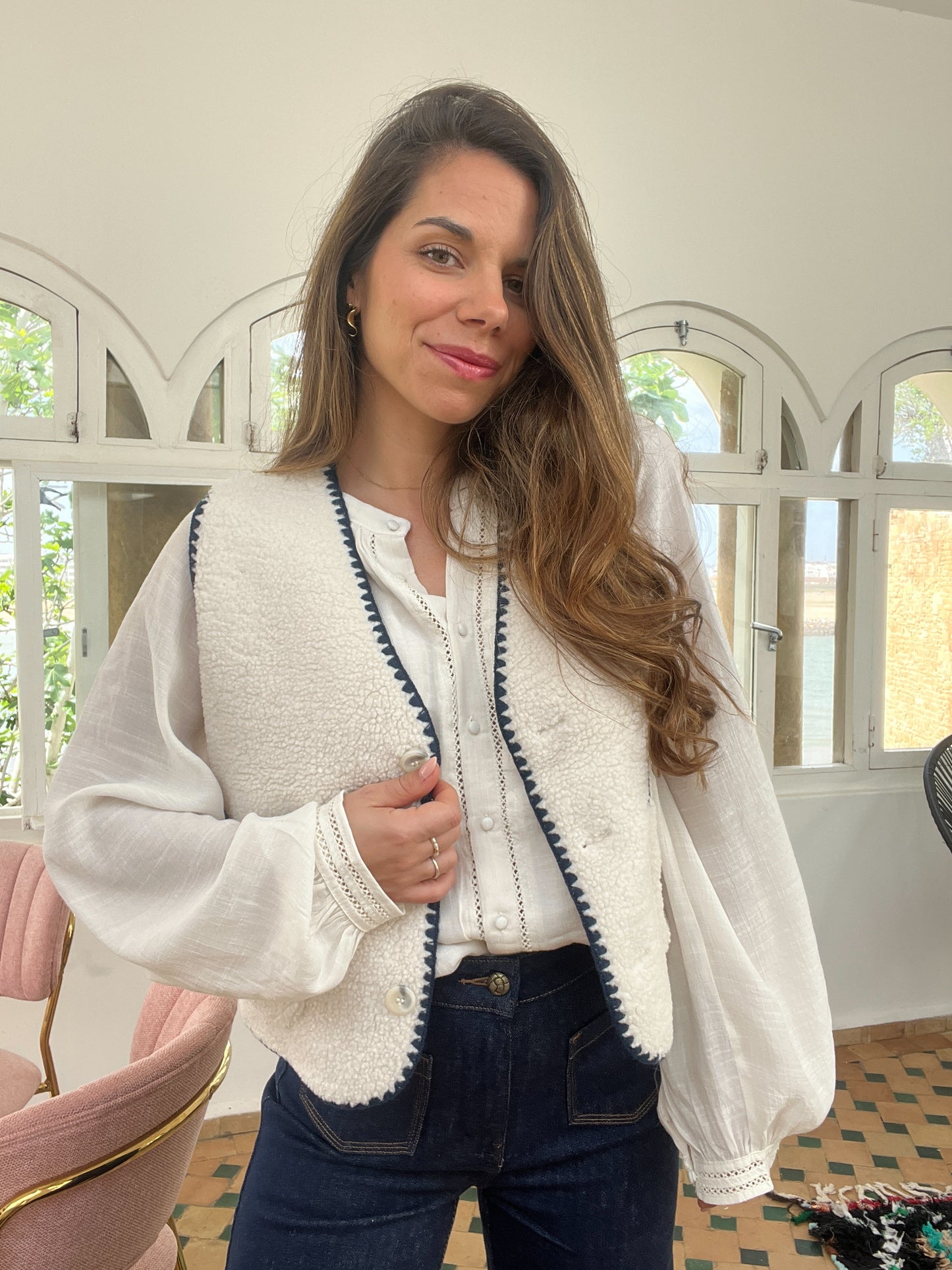 Gilet berger Perrine bleu marine