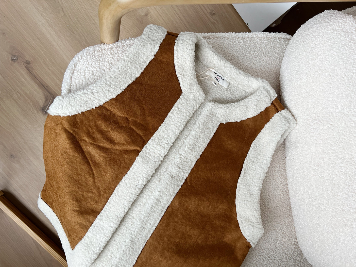 Gilet berger sans manches camel Mahaut