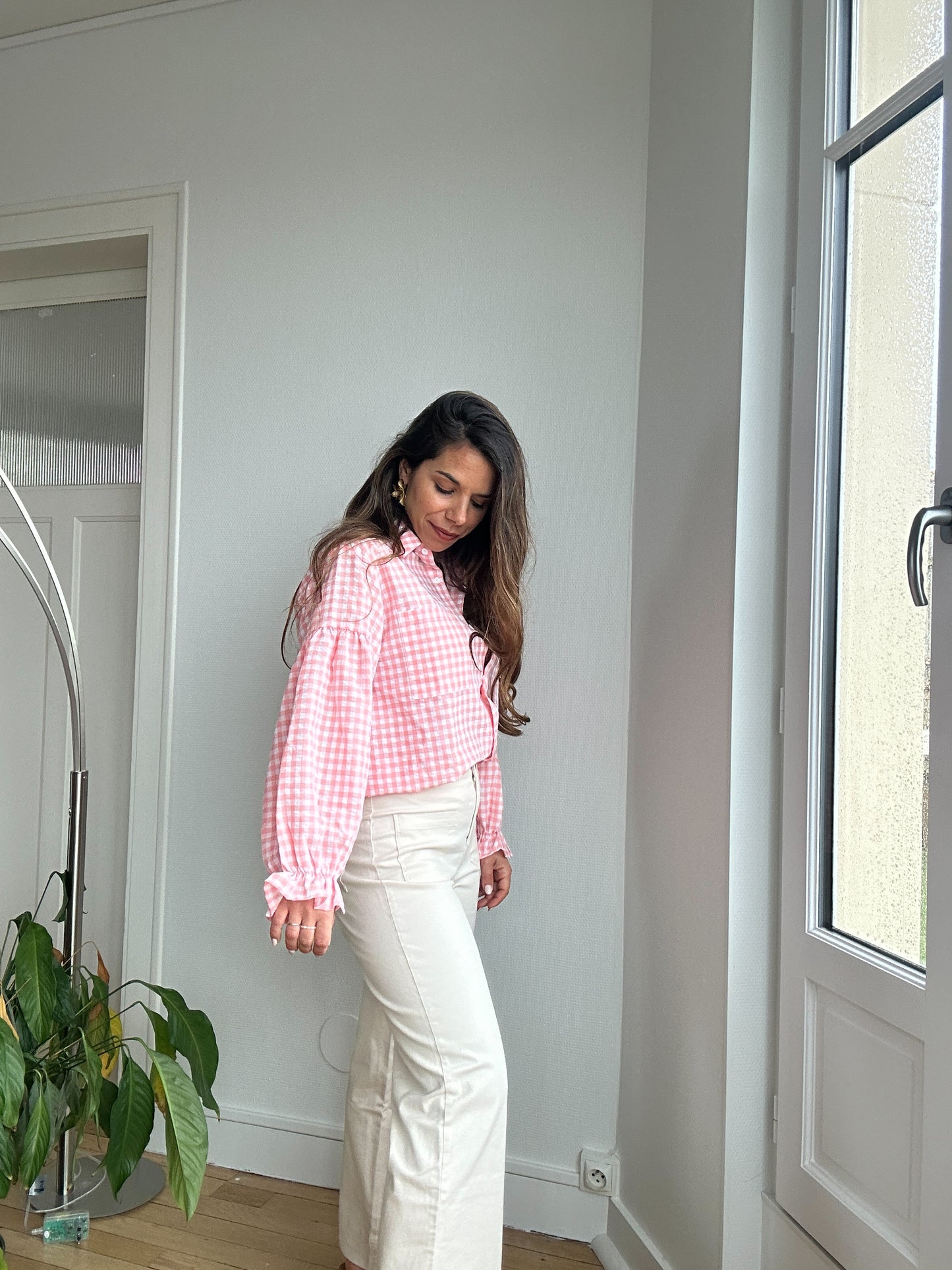 Chemise vichy rose Clara