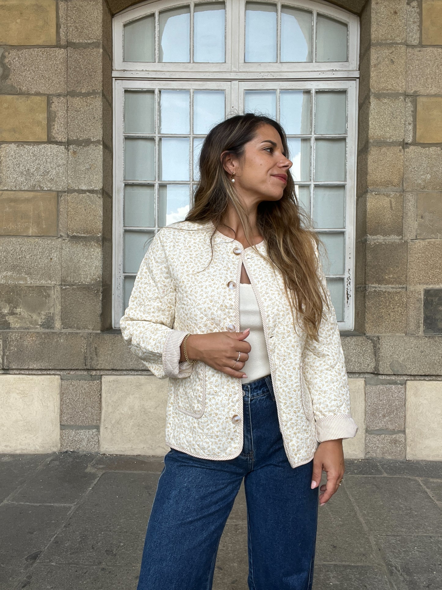 Veste matelassée liberty jaune Alma