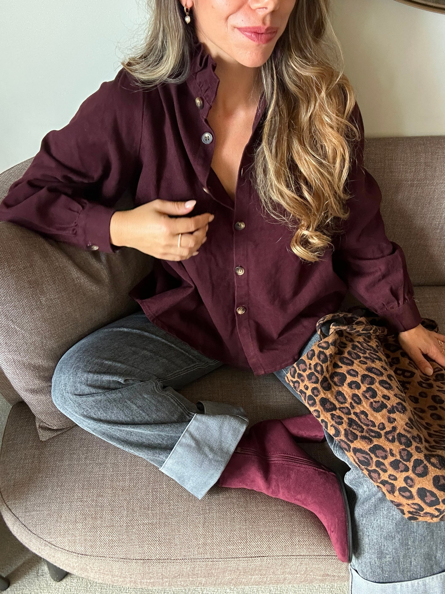 Veste en jean Céleste prune