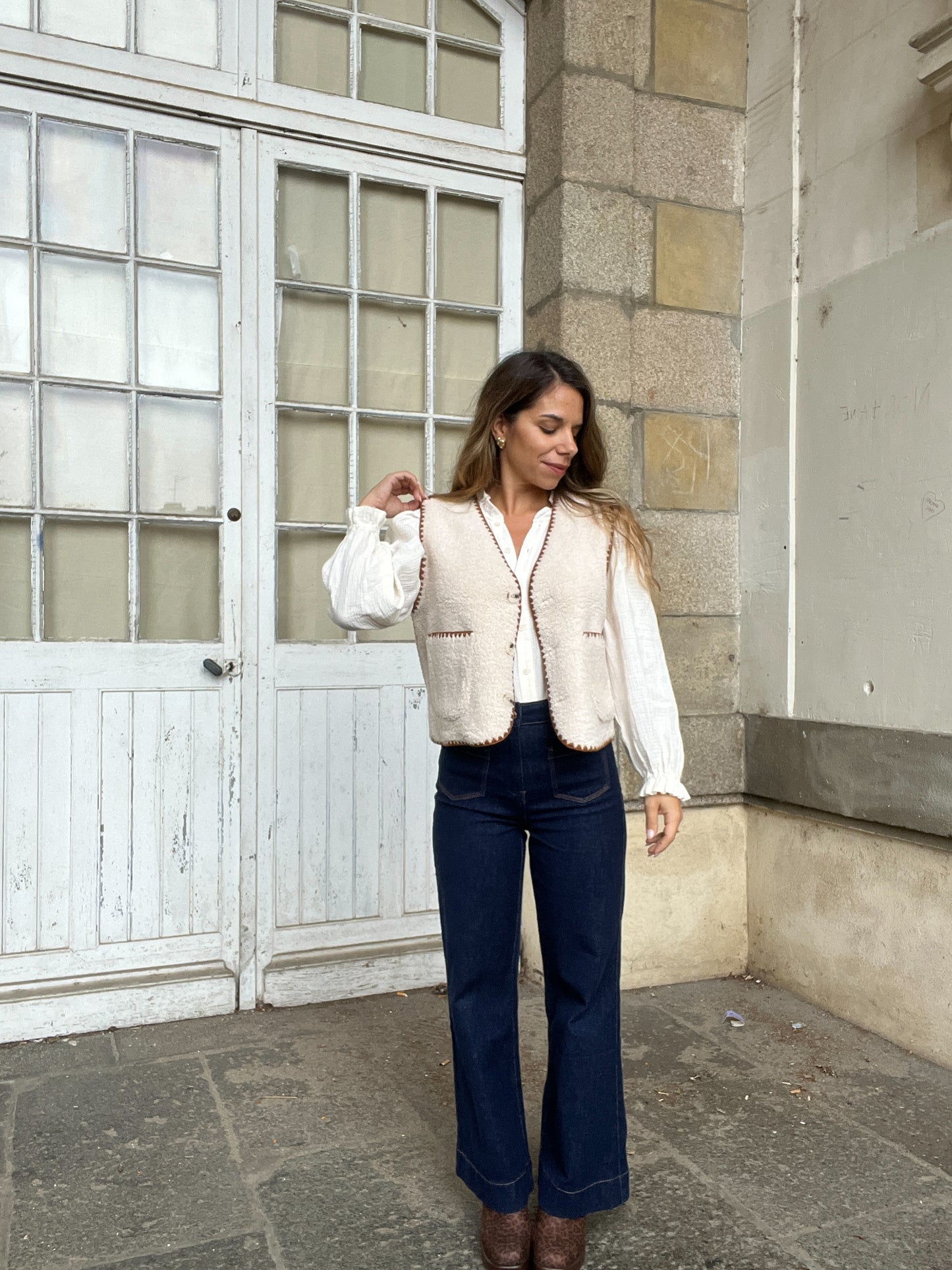 Gilet berger Perrine camel