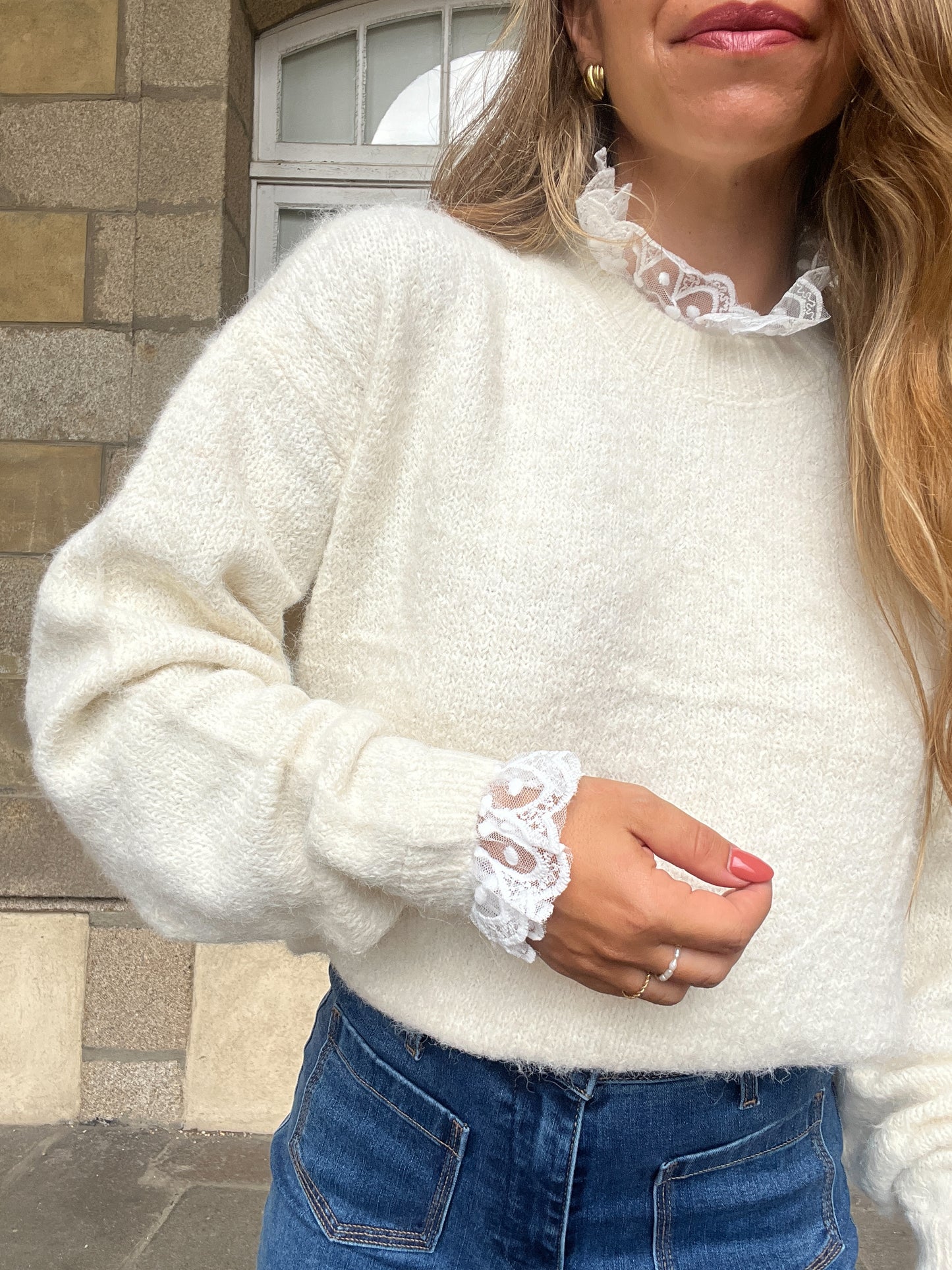 Pull avec dentelle Camille