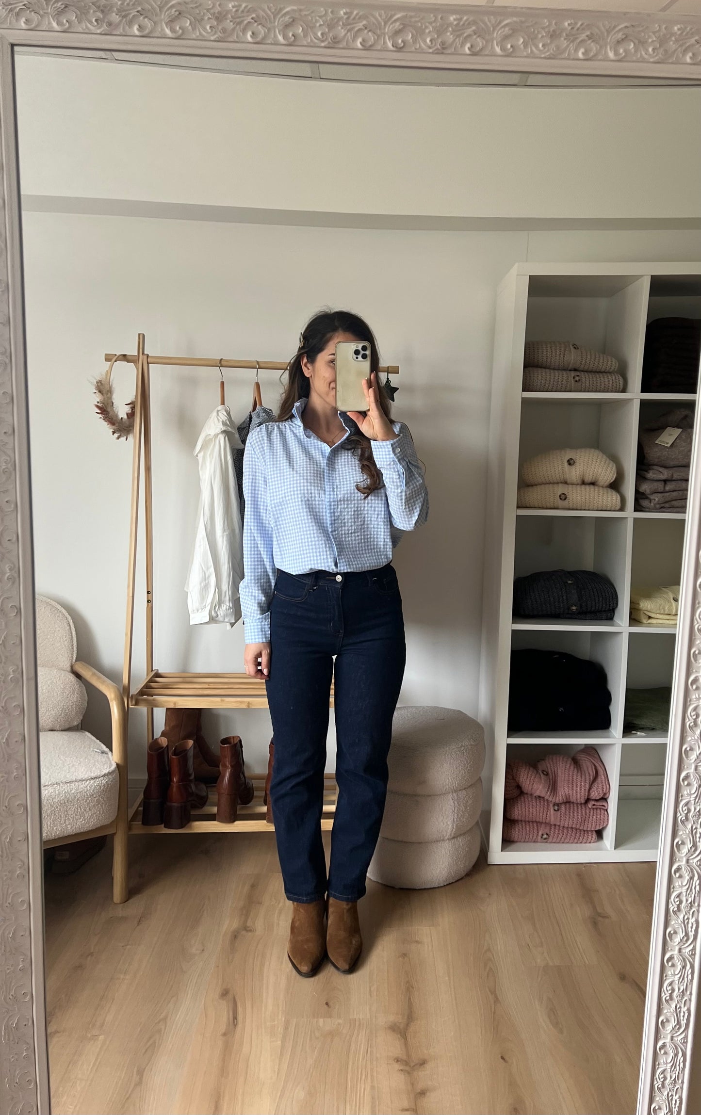 Chemise vichy bleue Albane
