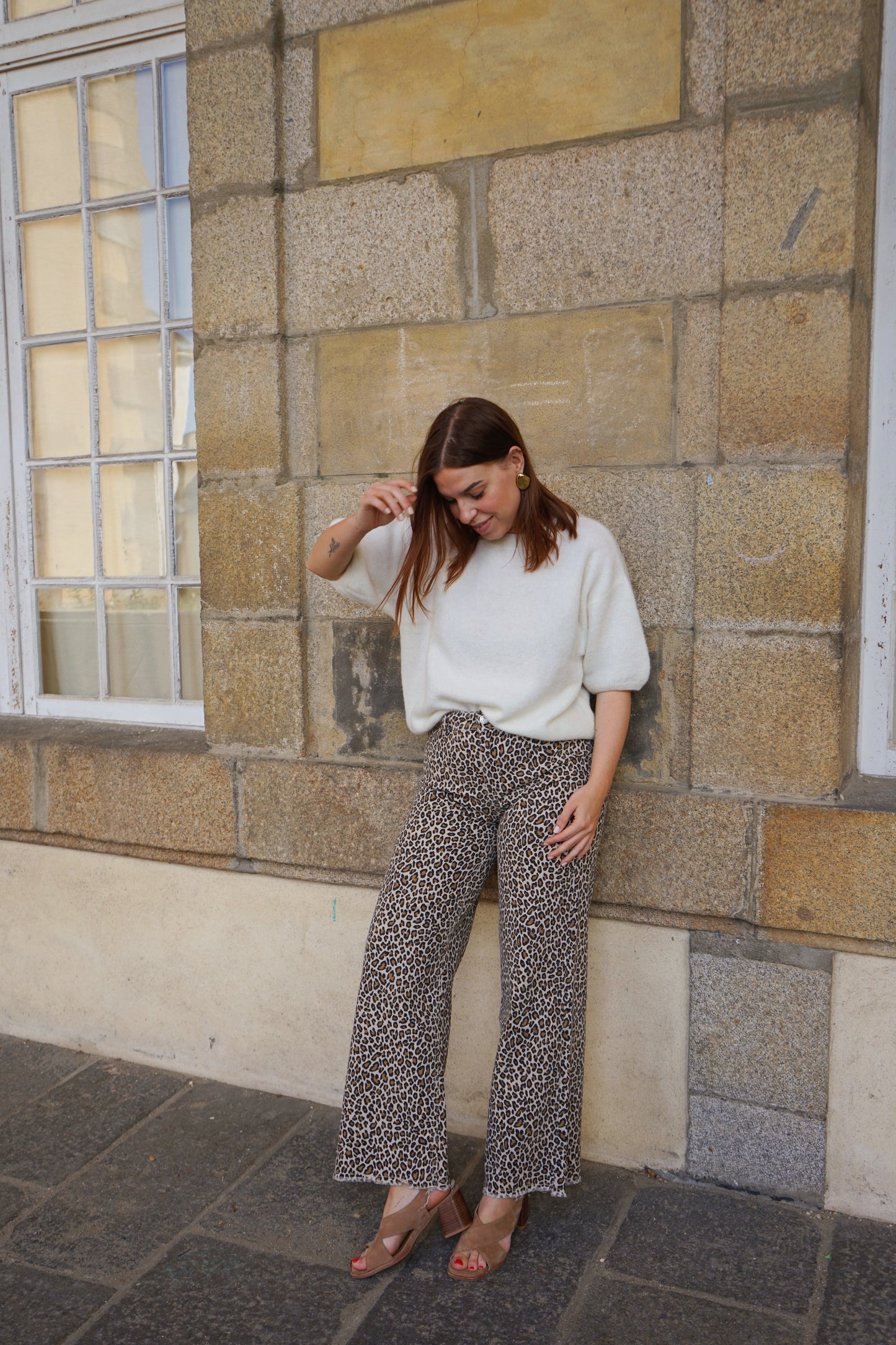 Jean flare léopard Alix