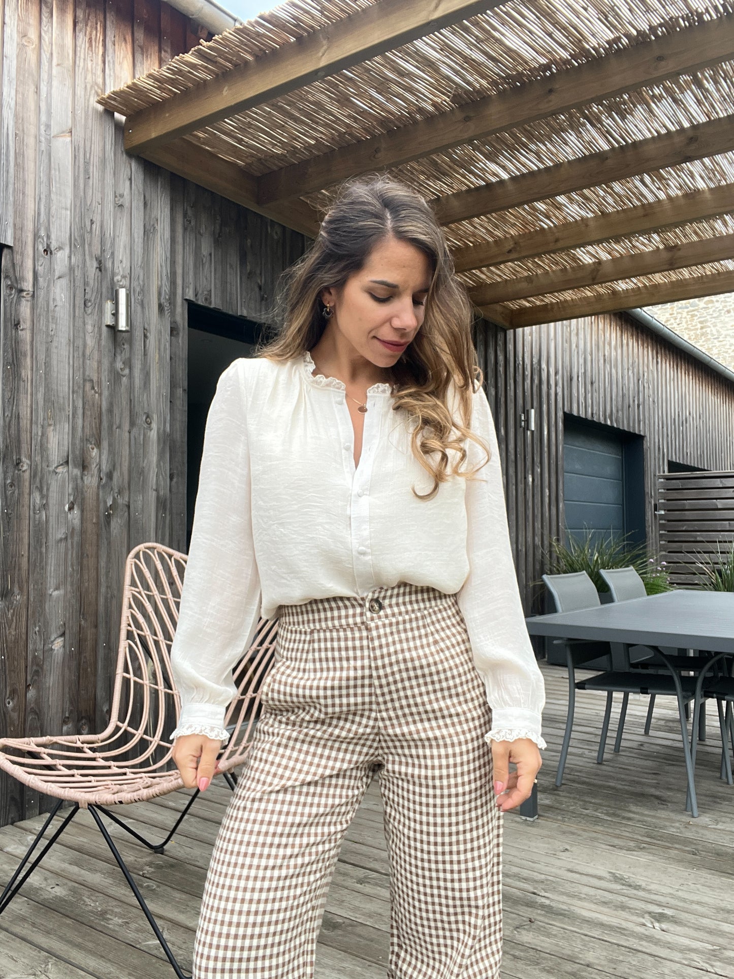 Pantalon Vichy Camel
