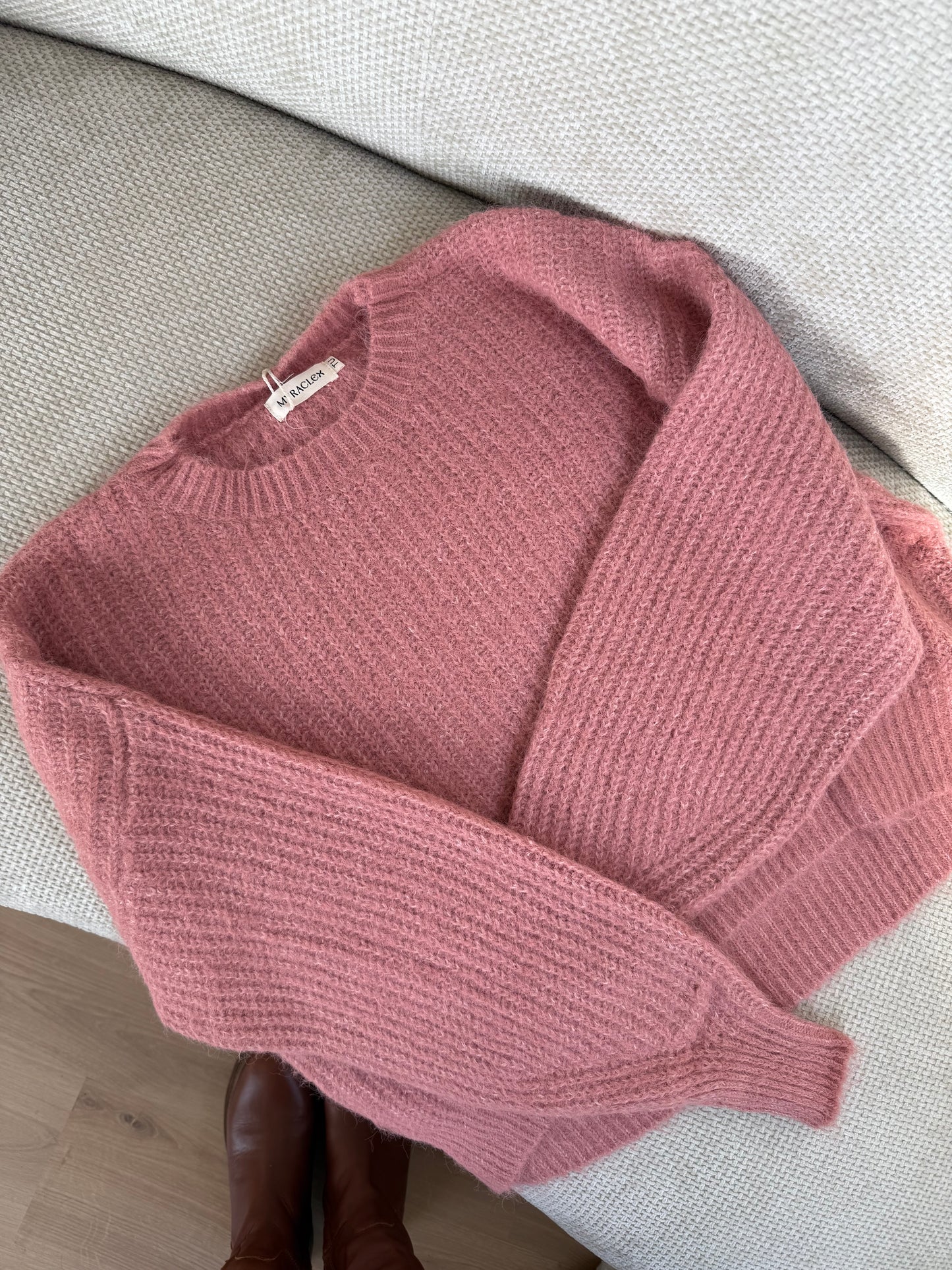 Pull en maille Jade vieux rose
