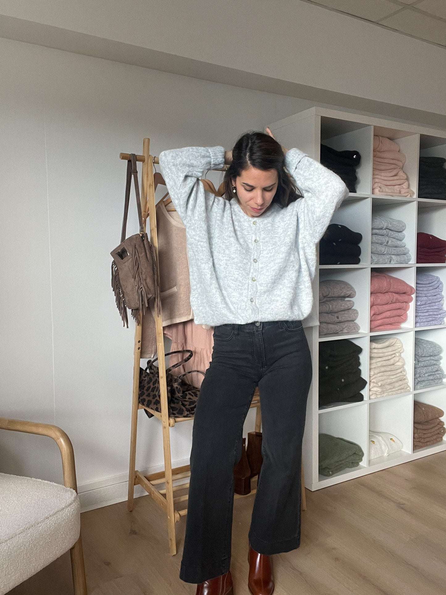 Cardigan Charlie gris clair