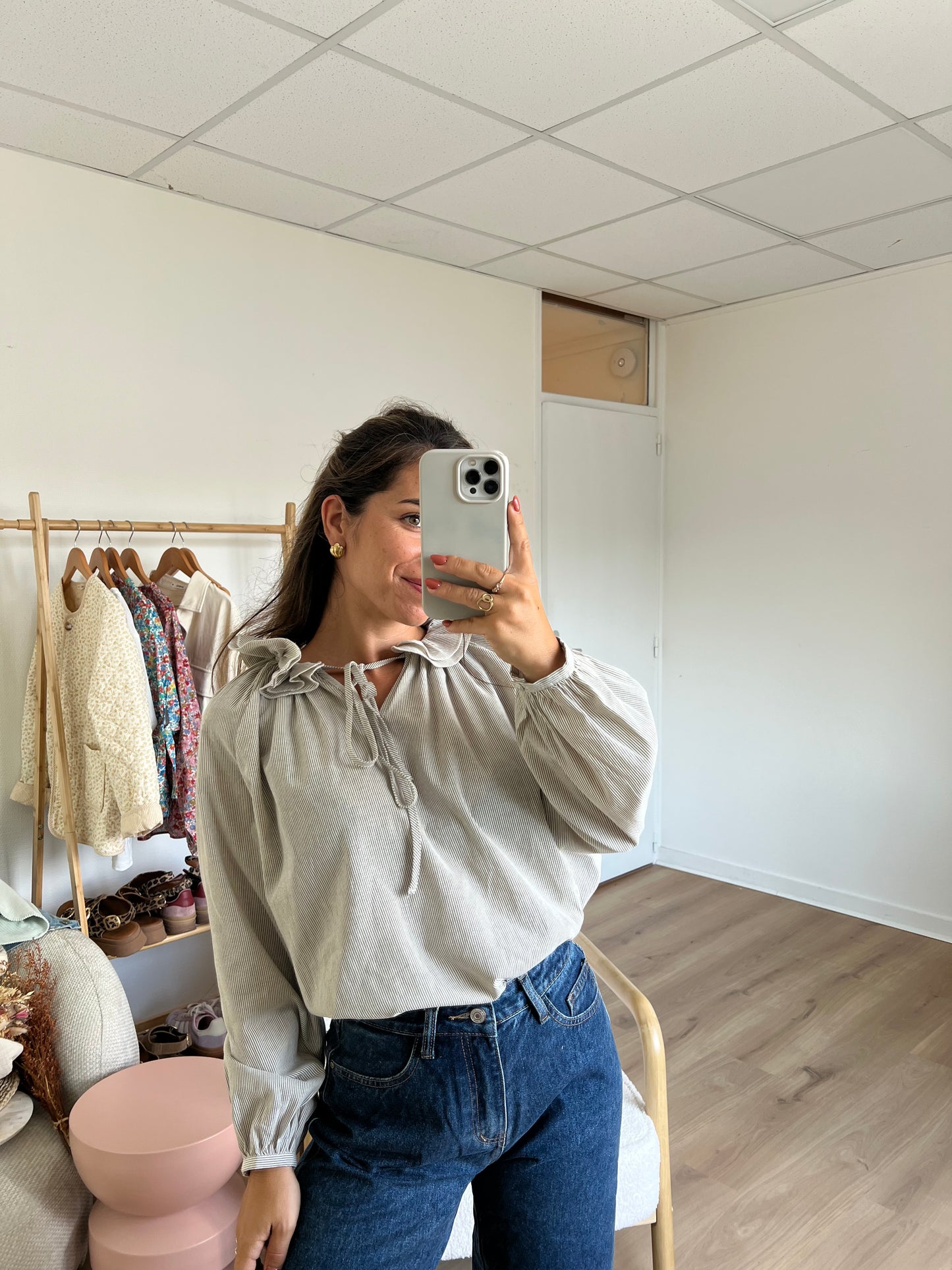 Blouse à col volanté Thelma