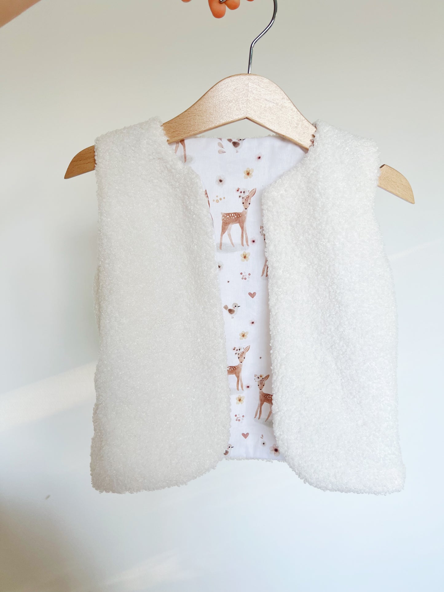 Gilet berger enfant bouclette écrue