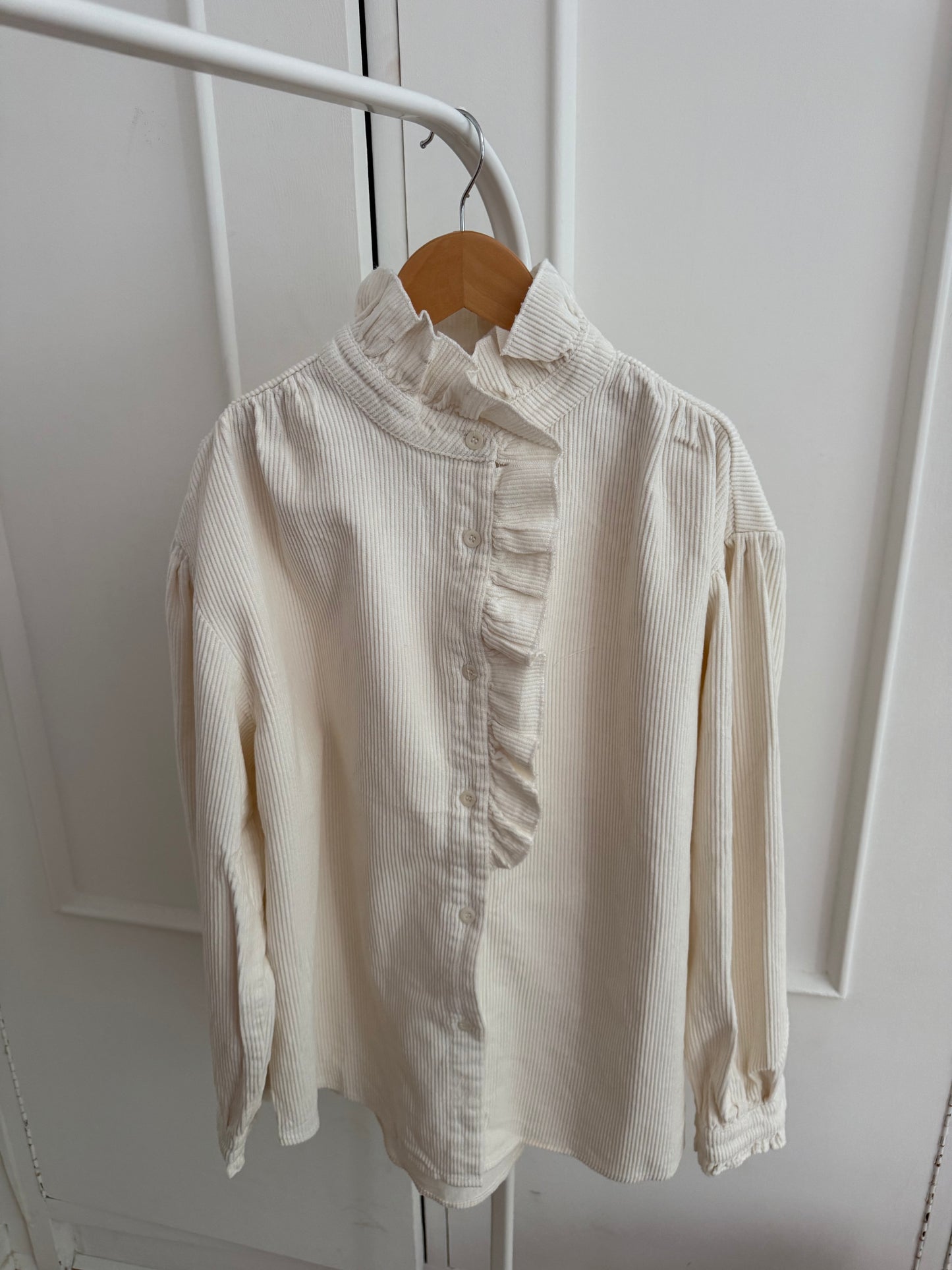Blouse à col volanté Margaux blanche