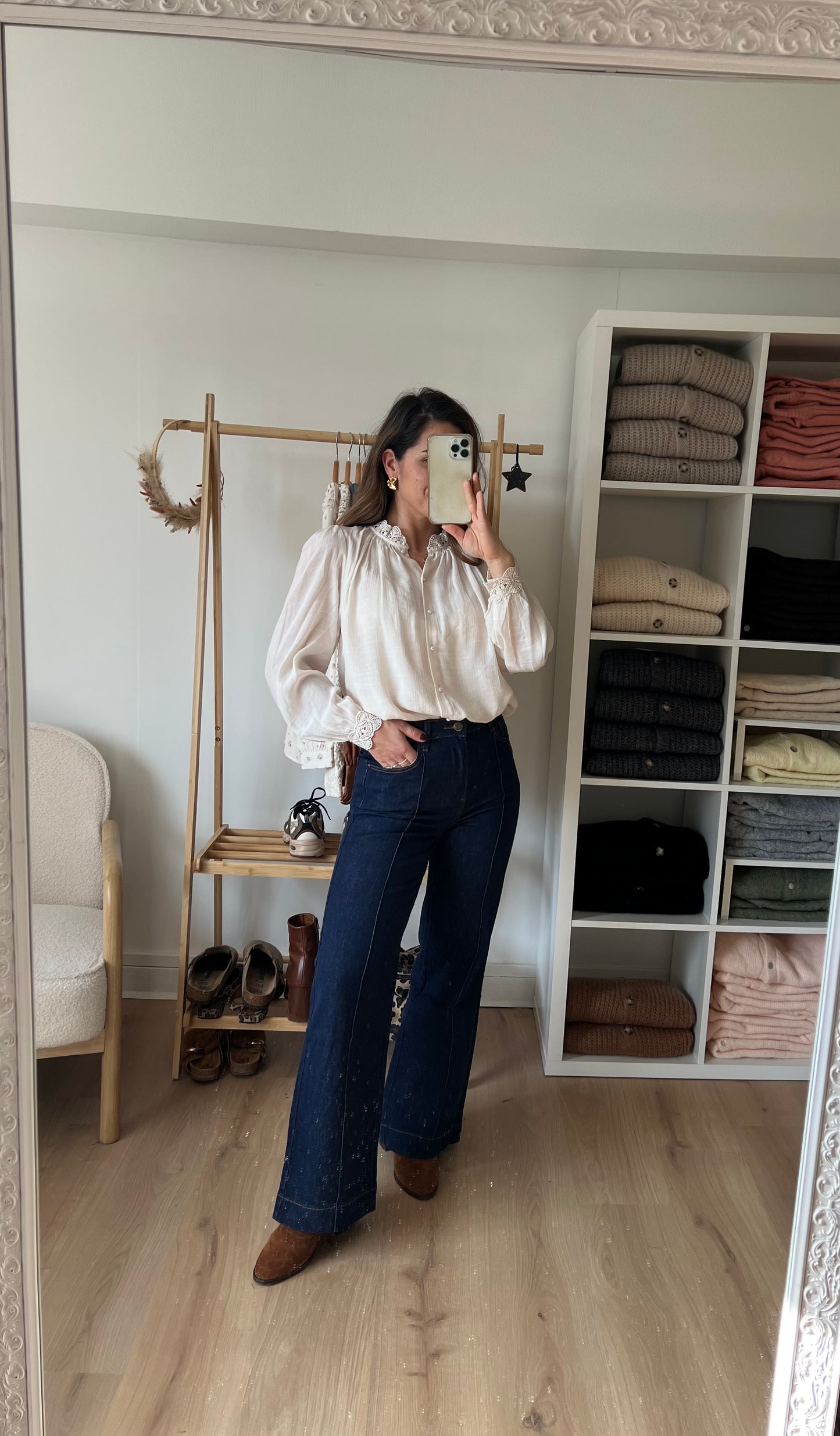 Blouse écrue brodée Maïwenn