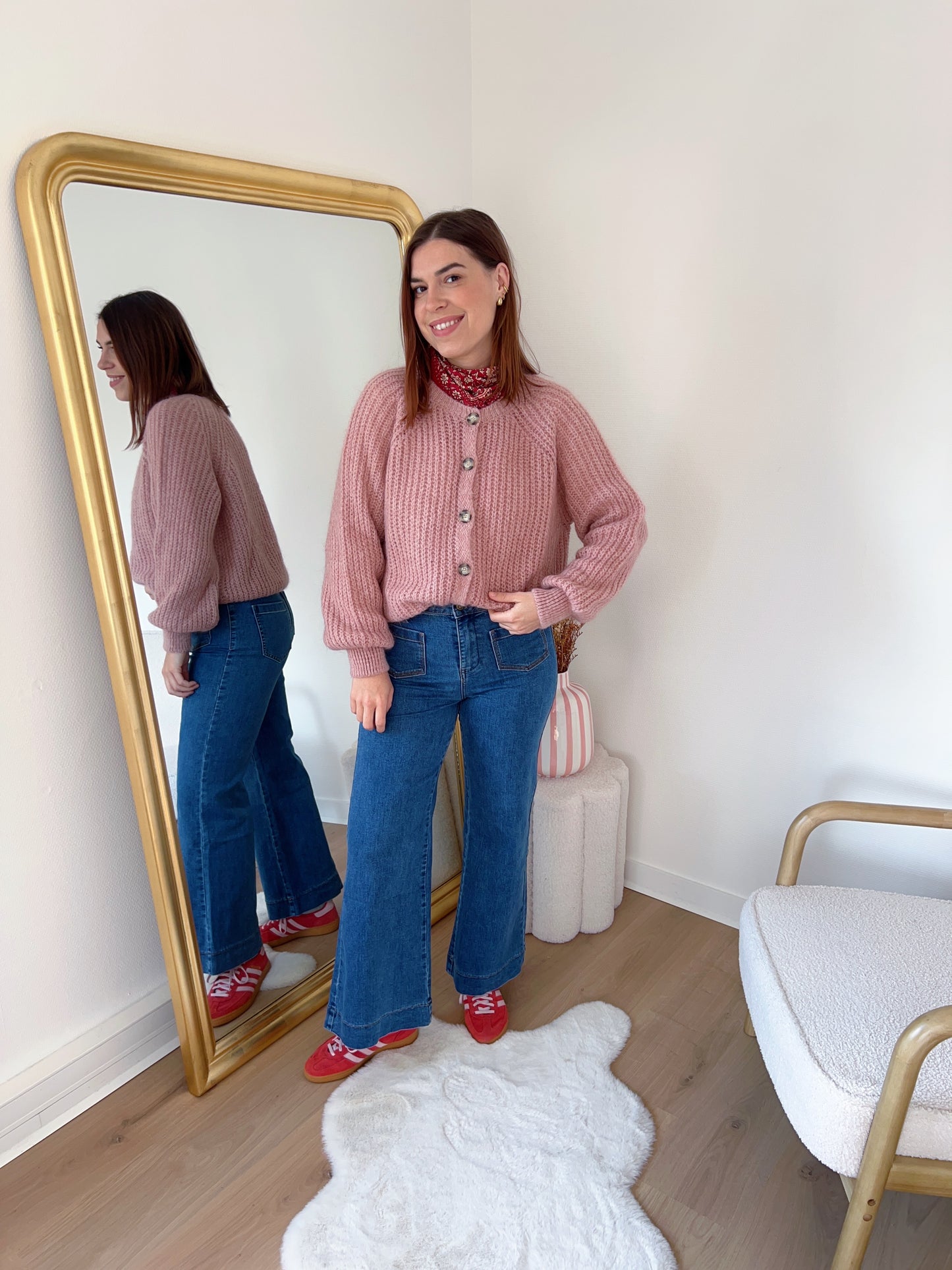 Cardigan rose chiné Honorine