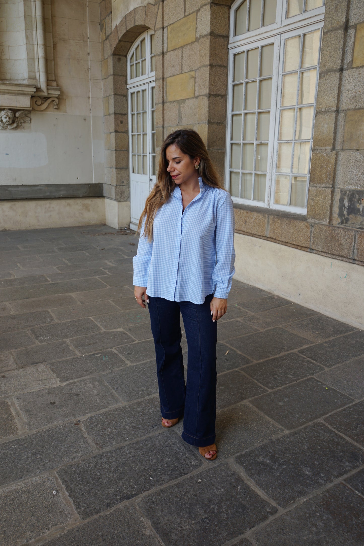 Chemise vichy bleue Albane
