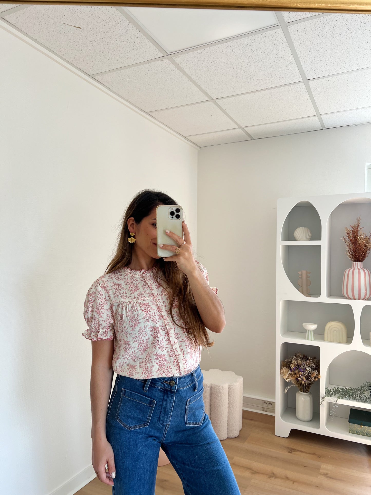 Blouse à manches courtes Mila rose