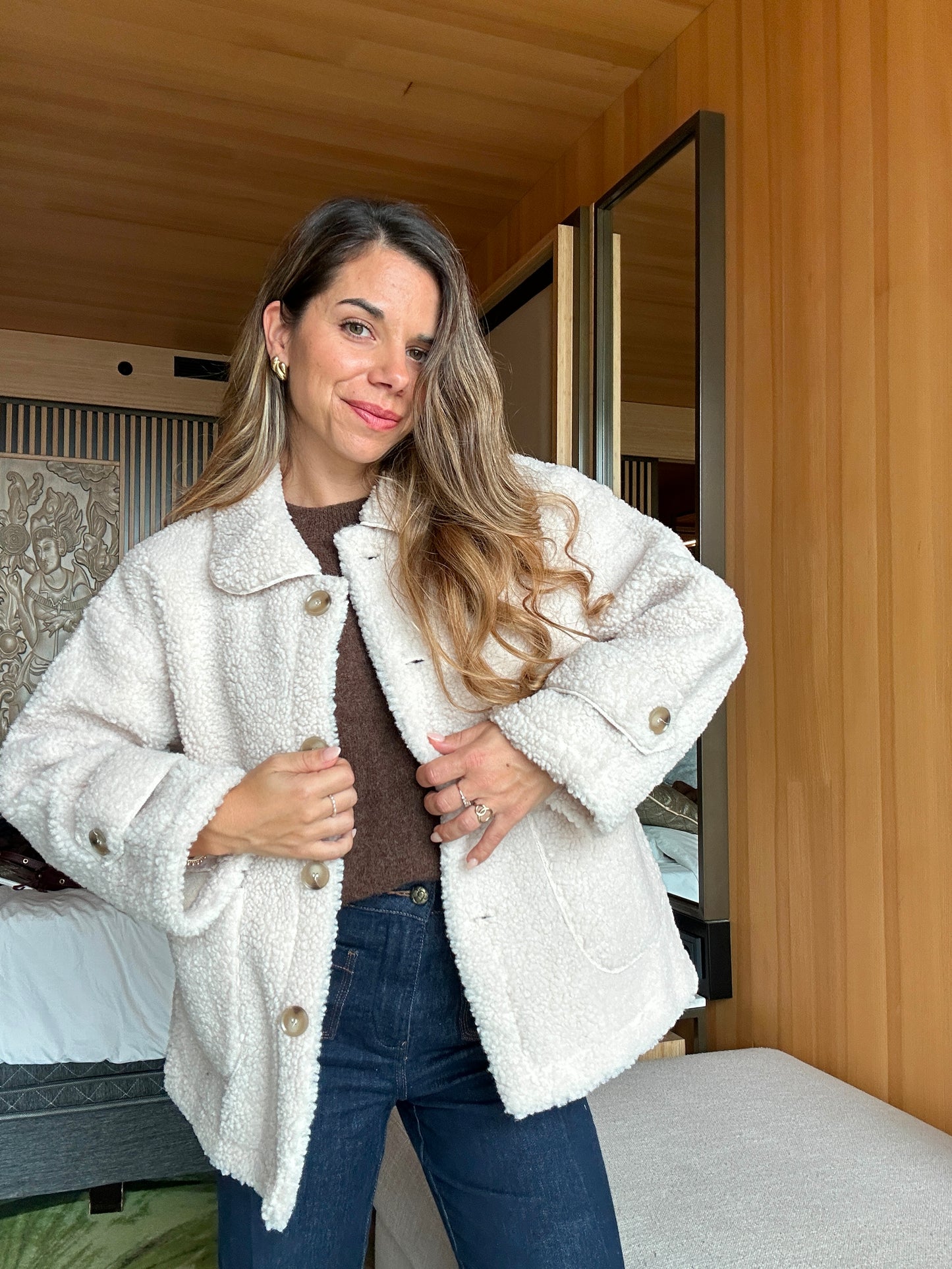 Veste moumoute écrue Juliette