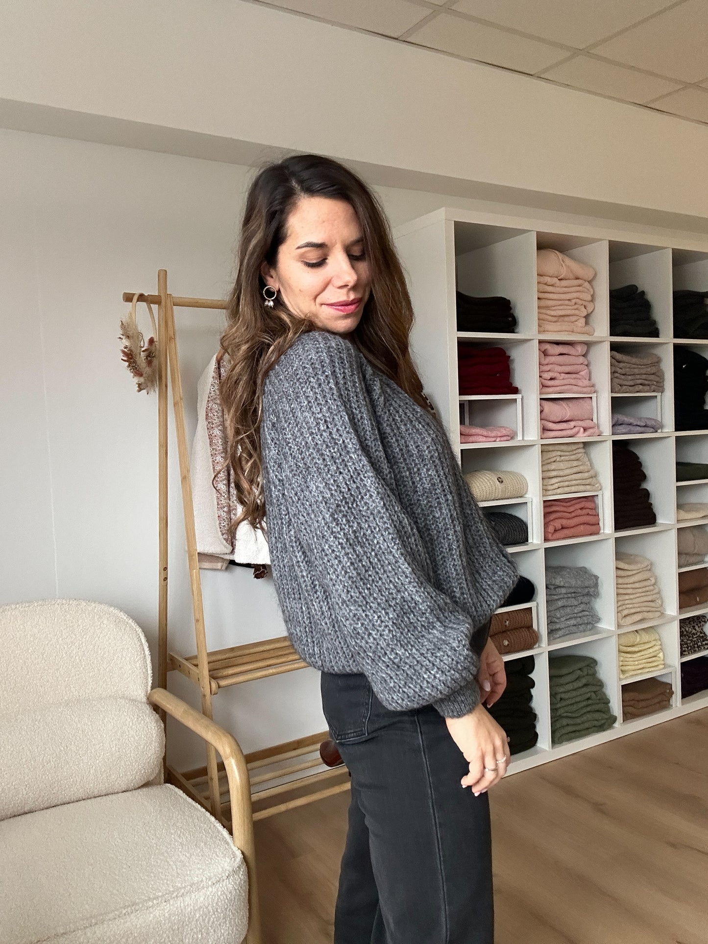 Cardigan gris chiné Honorine
