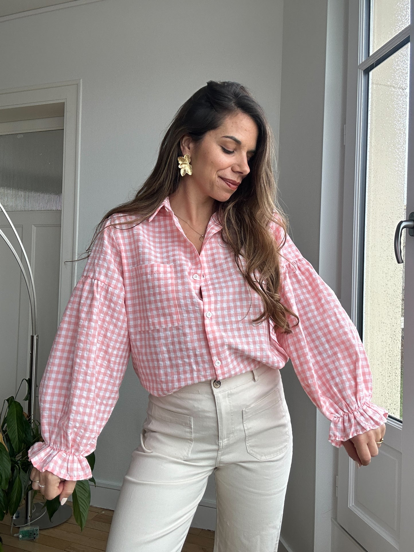 Chemise vichy rose Clara