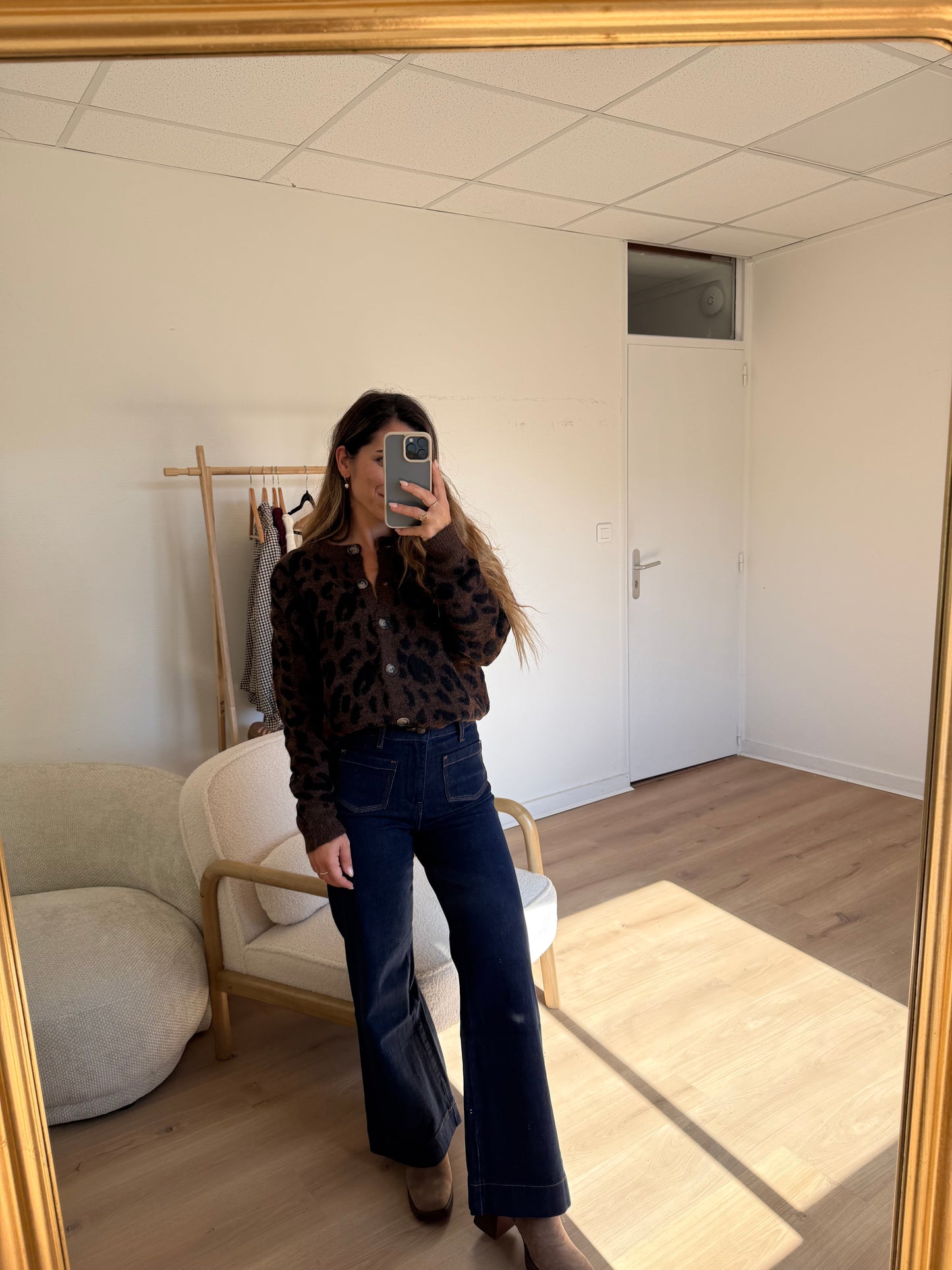 Cardigan léopard Camille marron