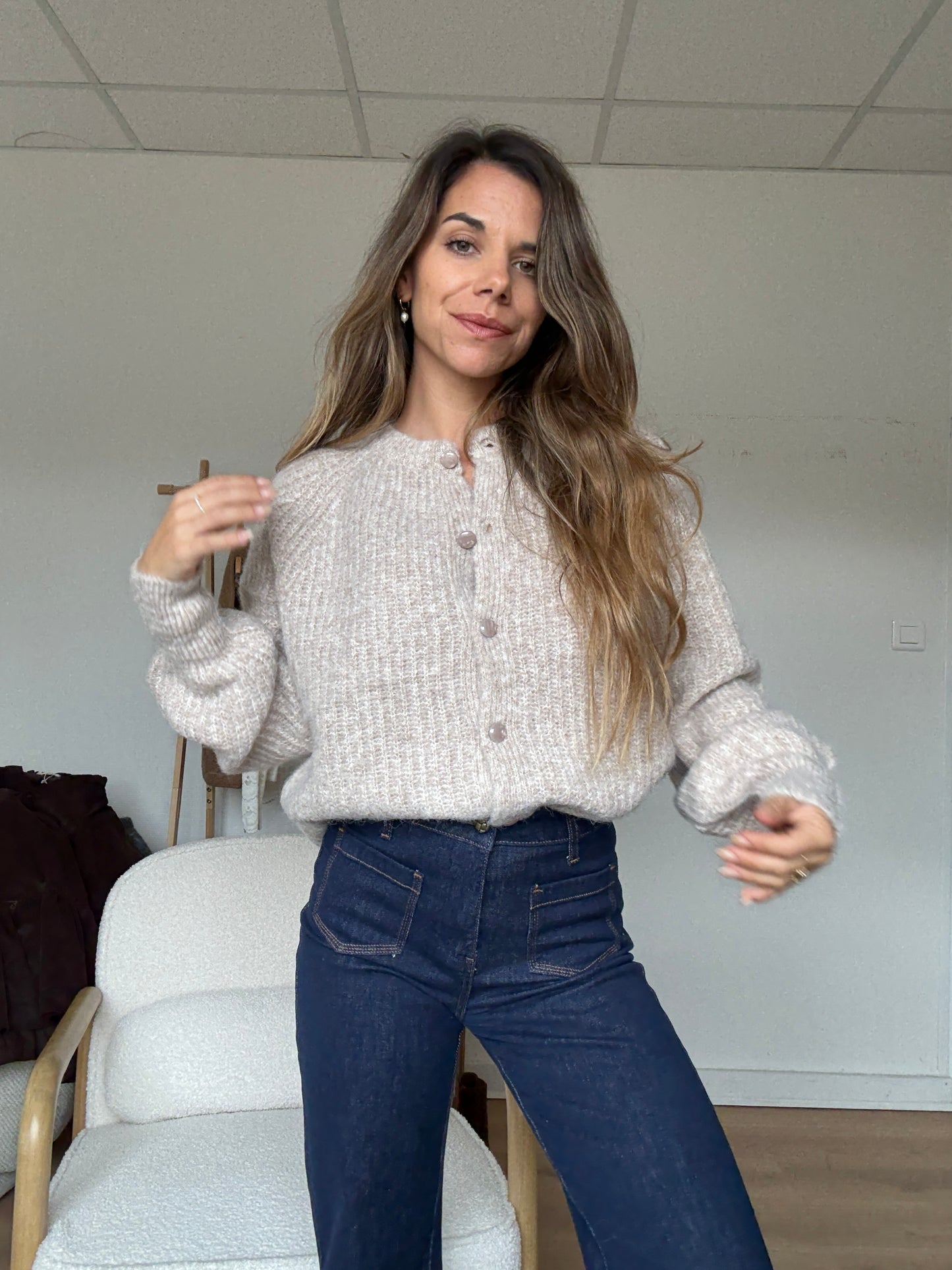 Cardigan Irène taupe