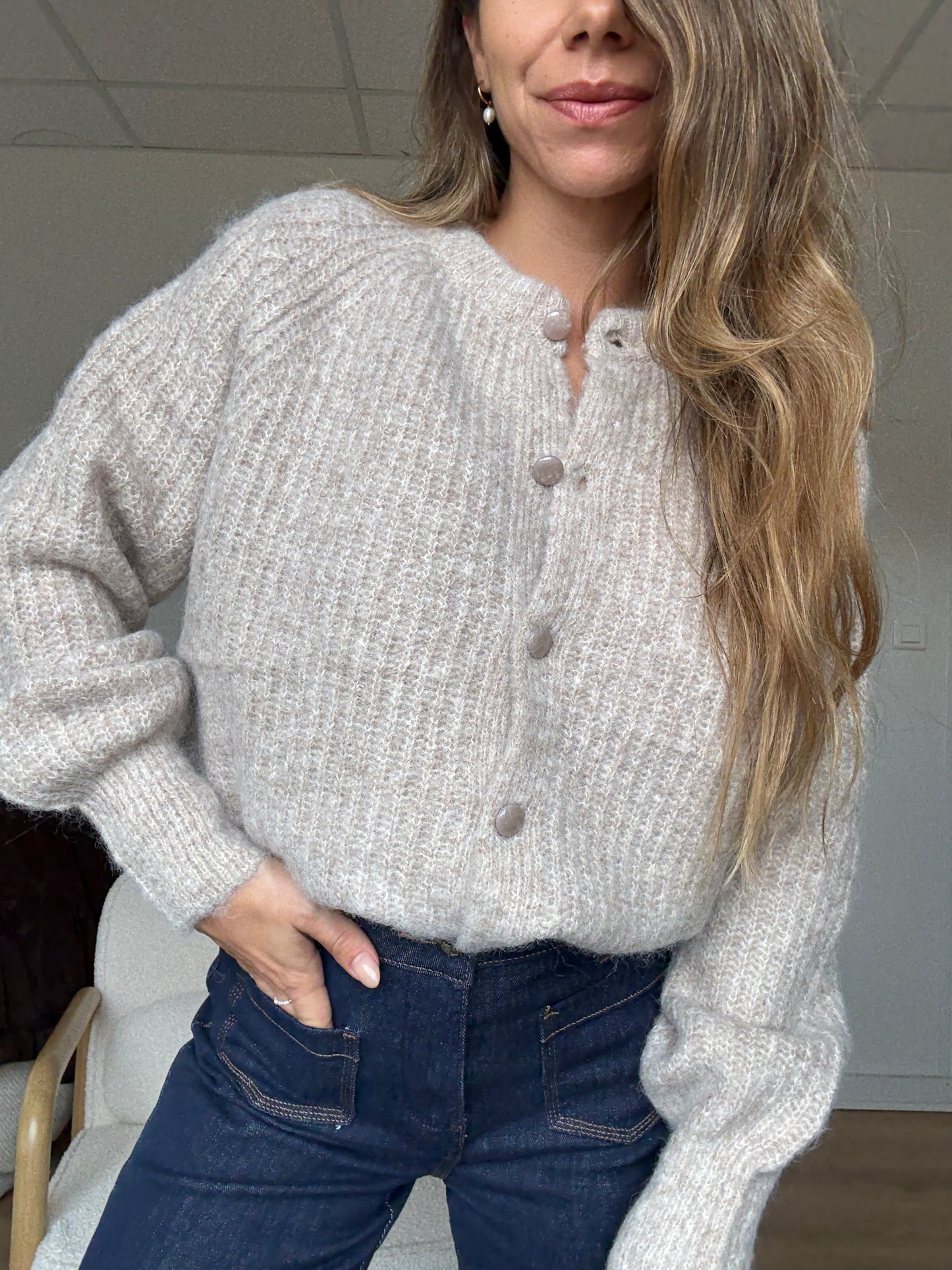 Cardigan Irène taupe