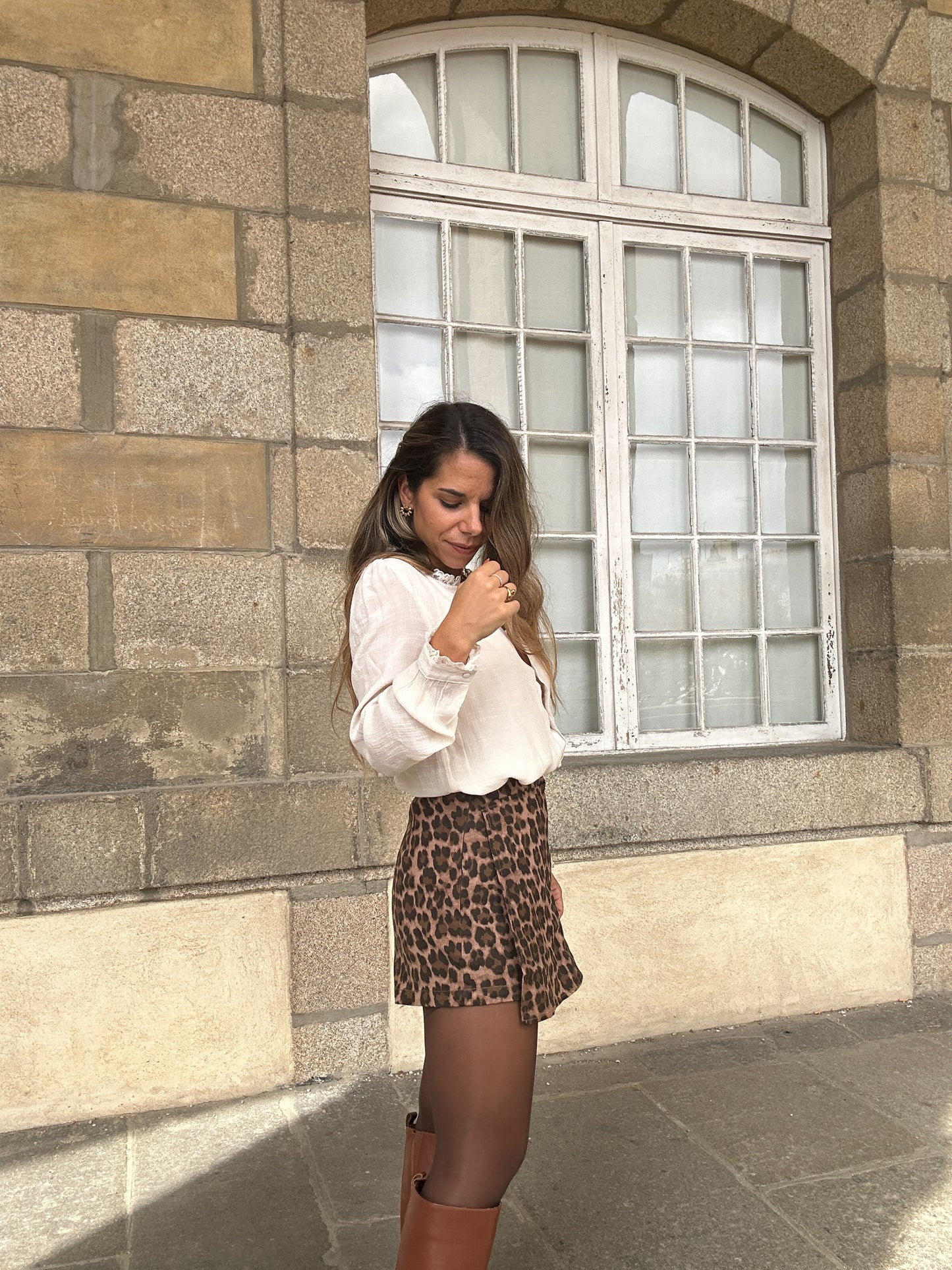 Jupe short léopard Camille