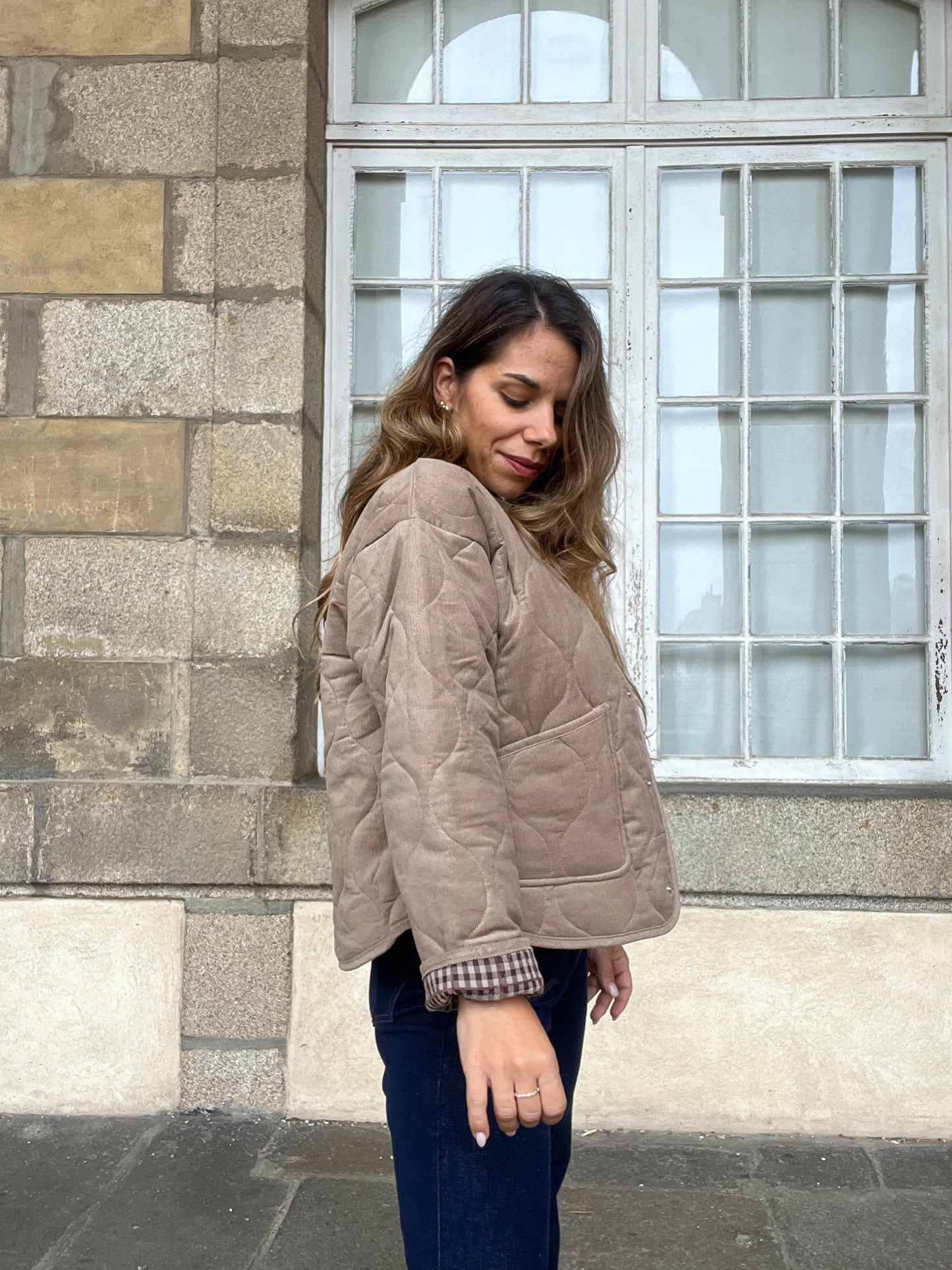 Veste matelassée marron Clara