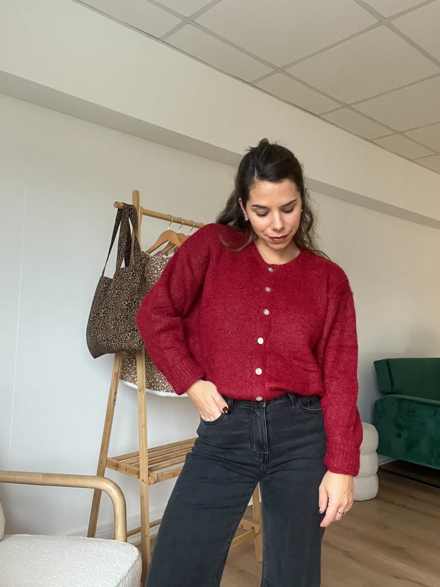Cardigan Charlie bordeaux