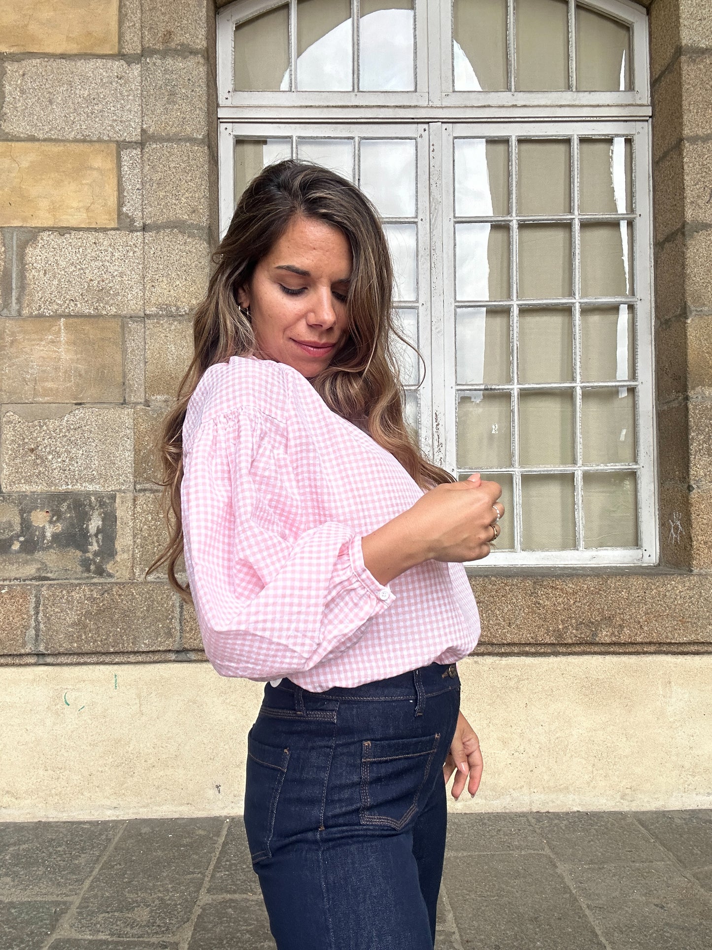 Blouse rose claire Clothilde