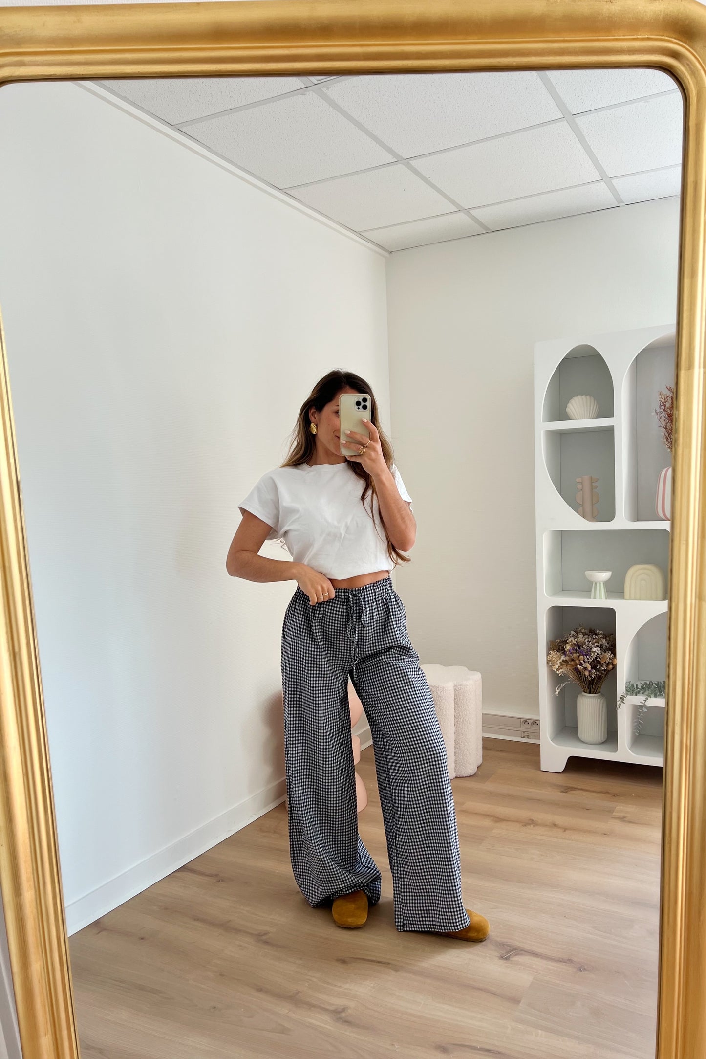 Pantalon fluide vichy Max noir