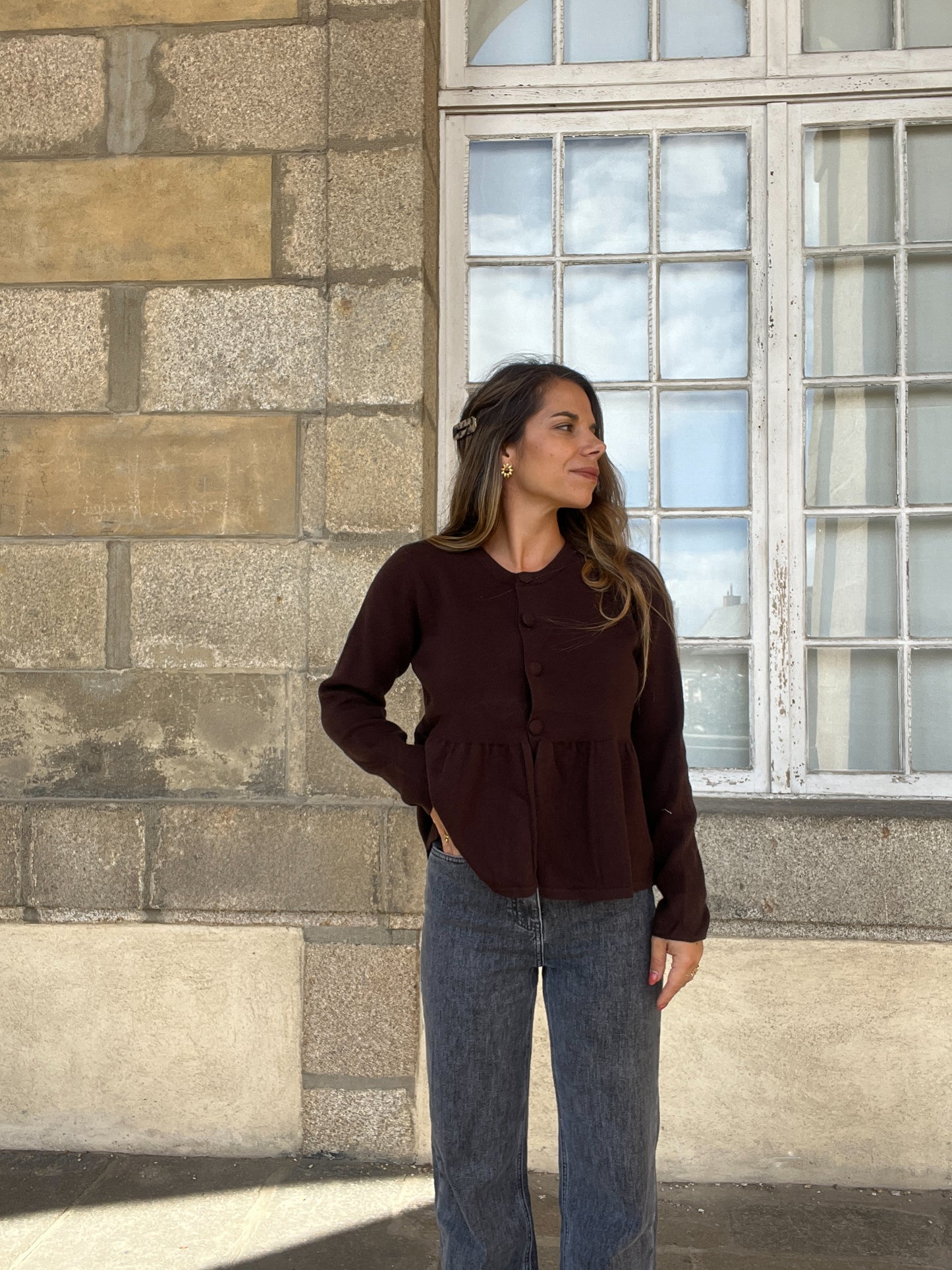 Blouse en maille Eva chocolat