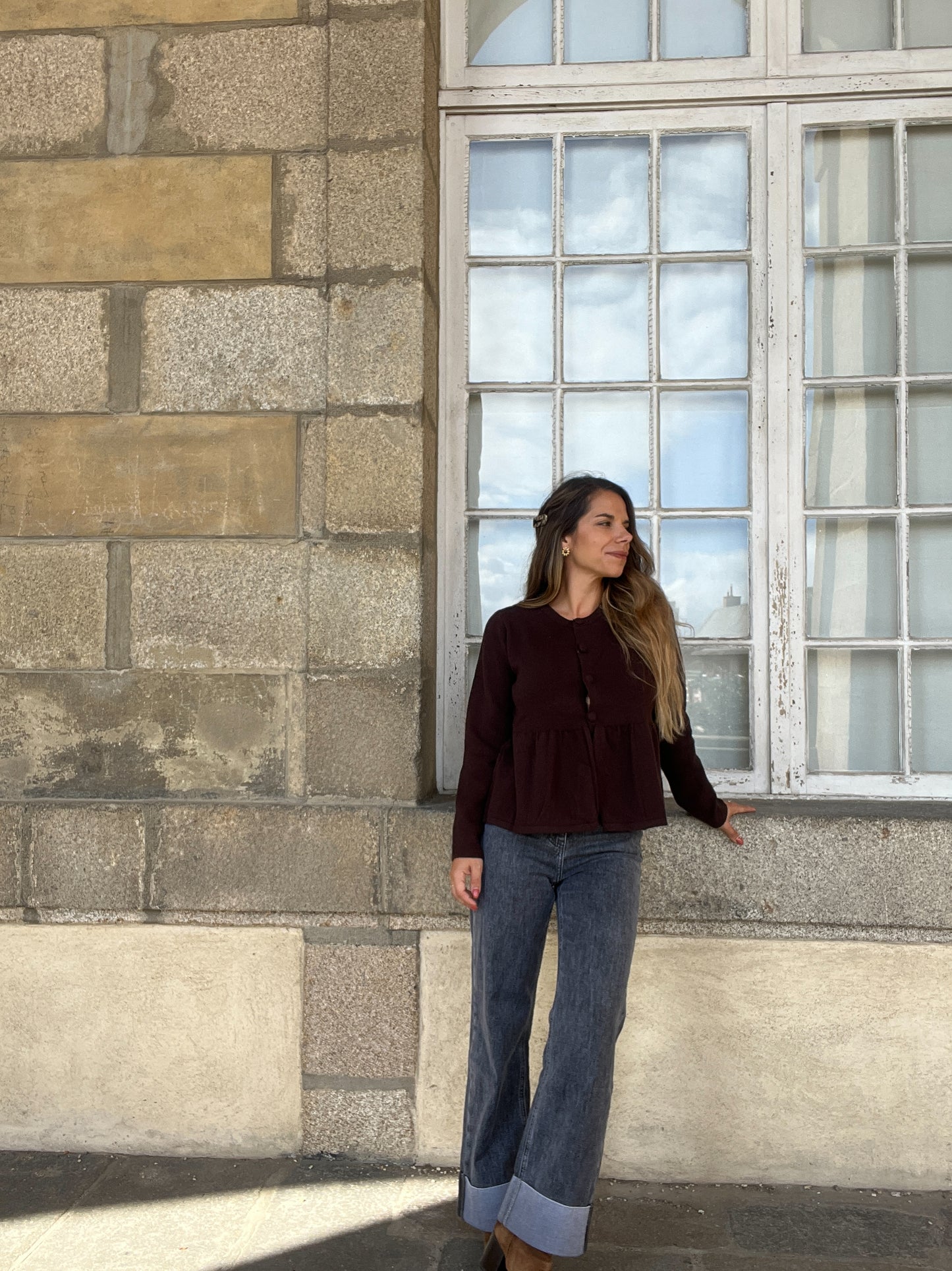 Blouse en maille Eva chocolat