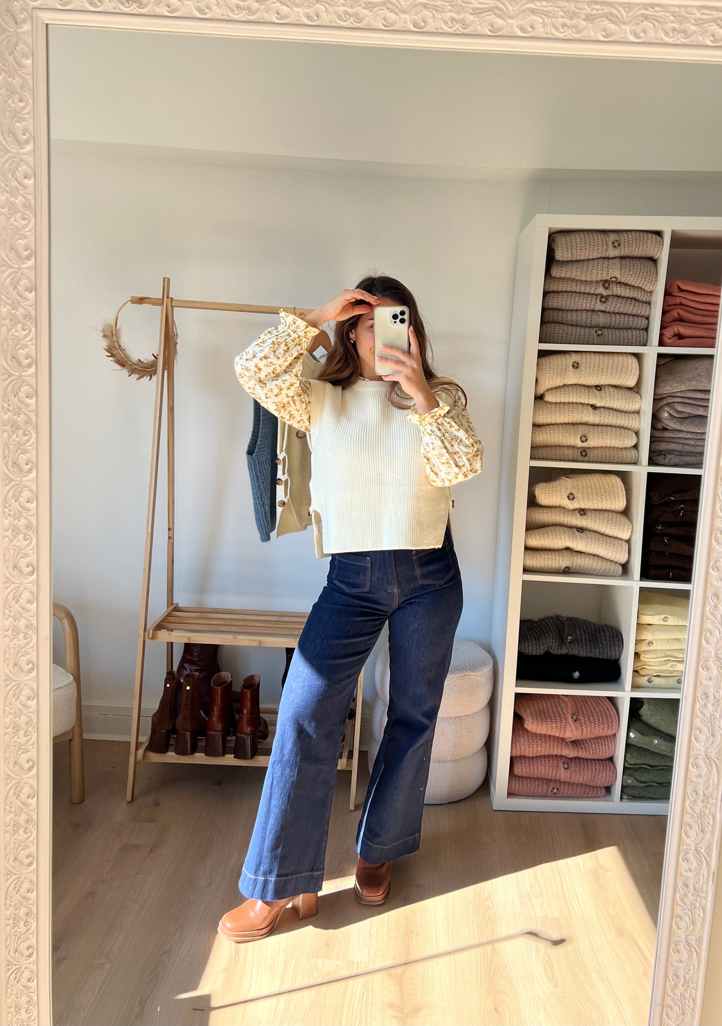 Pull sans manches Isaure écru