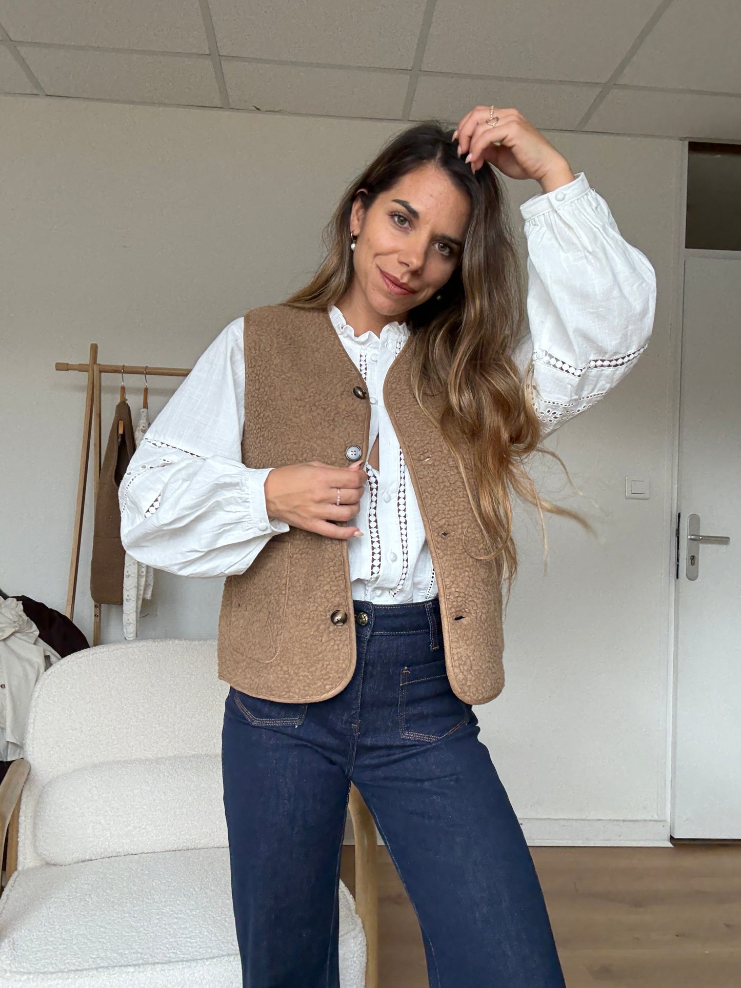 Gilet berger Arianne camel