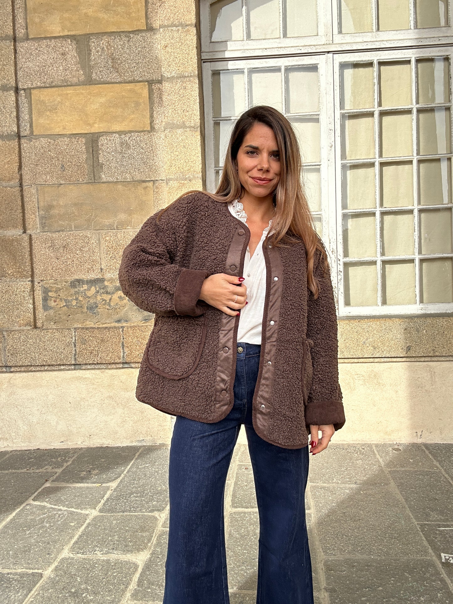 Veste moumoute Esmée marron