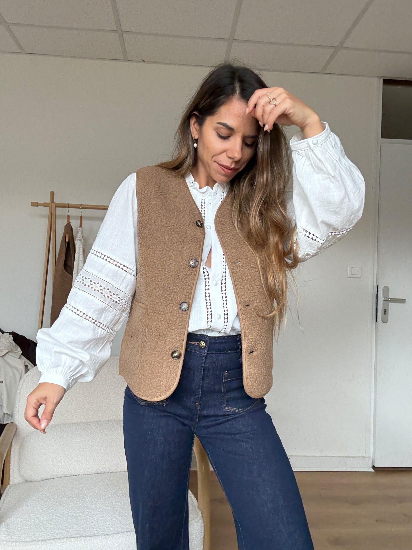 Gilet berger Arianne camel