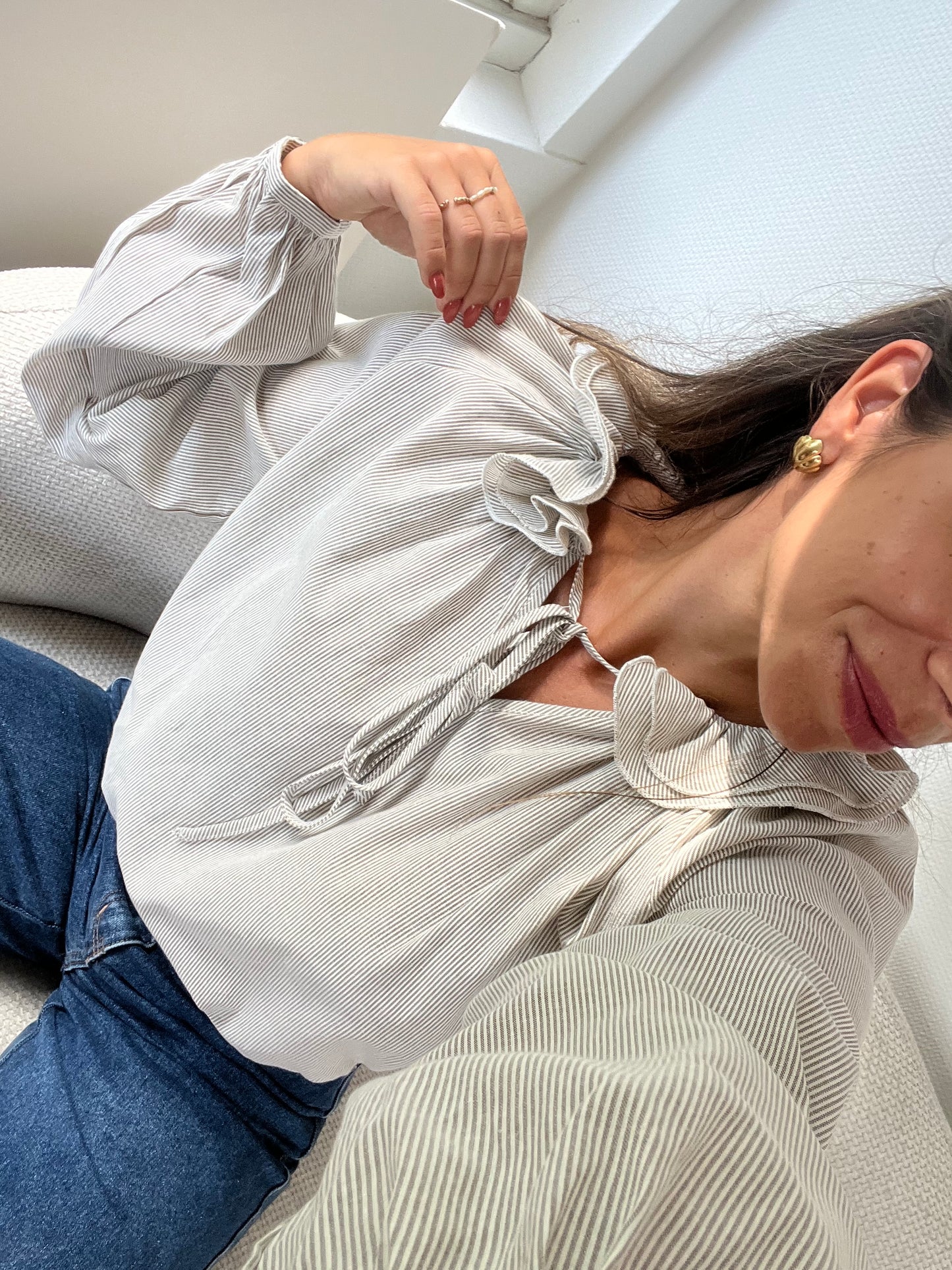Blouse à col volanté Thelma