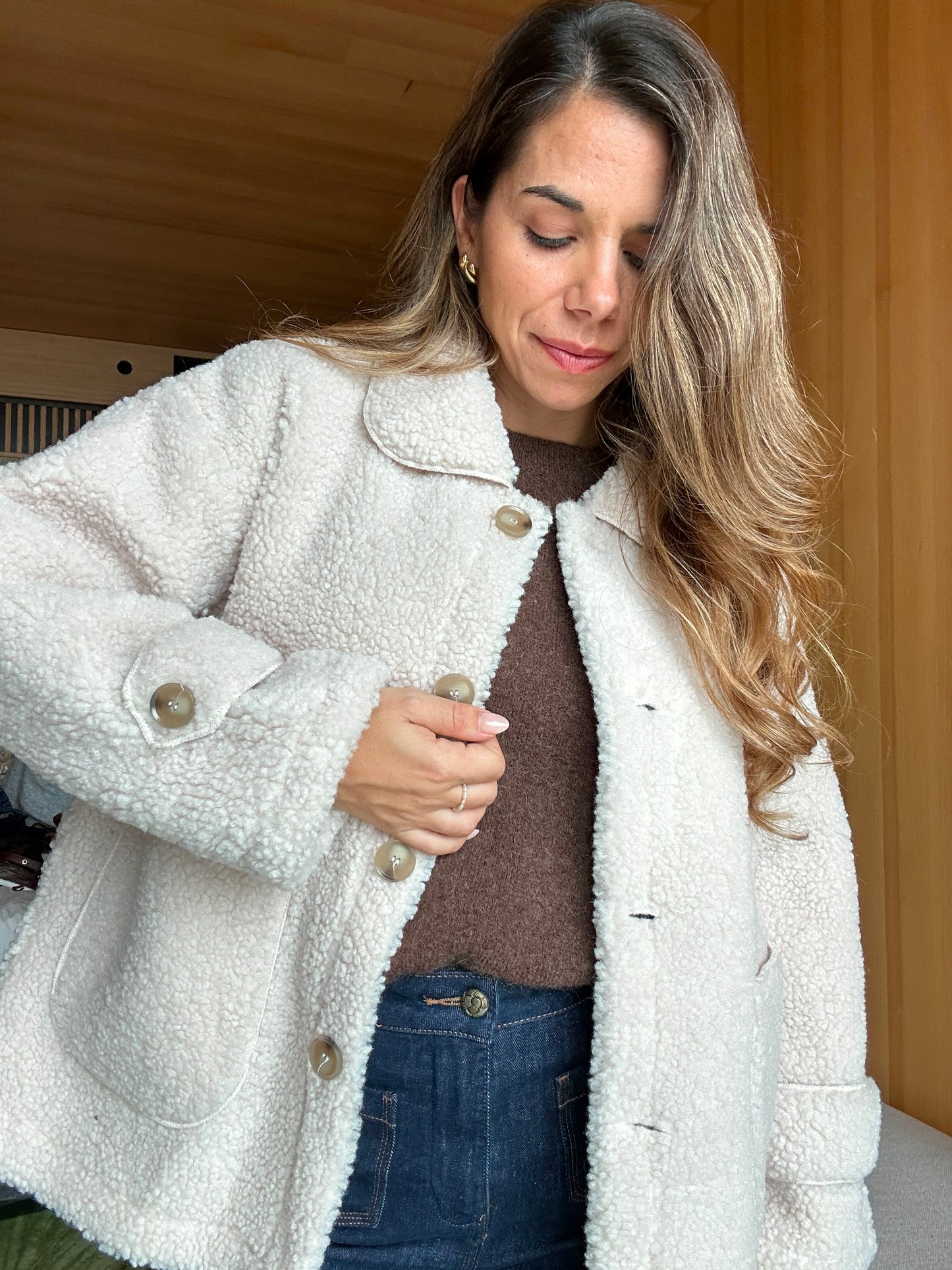 Veste moumoute écrue Juliette