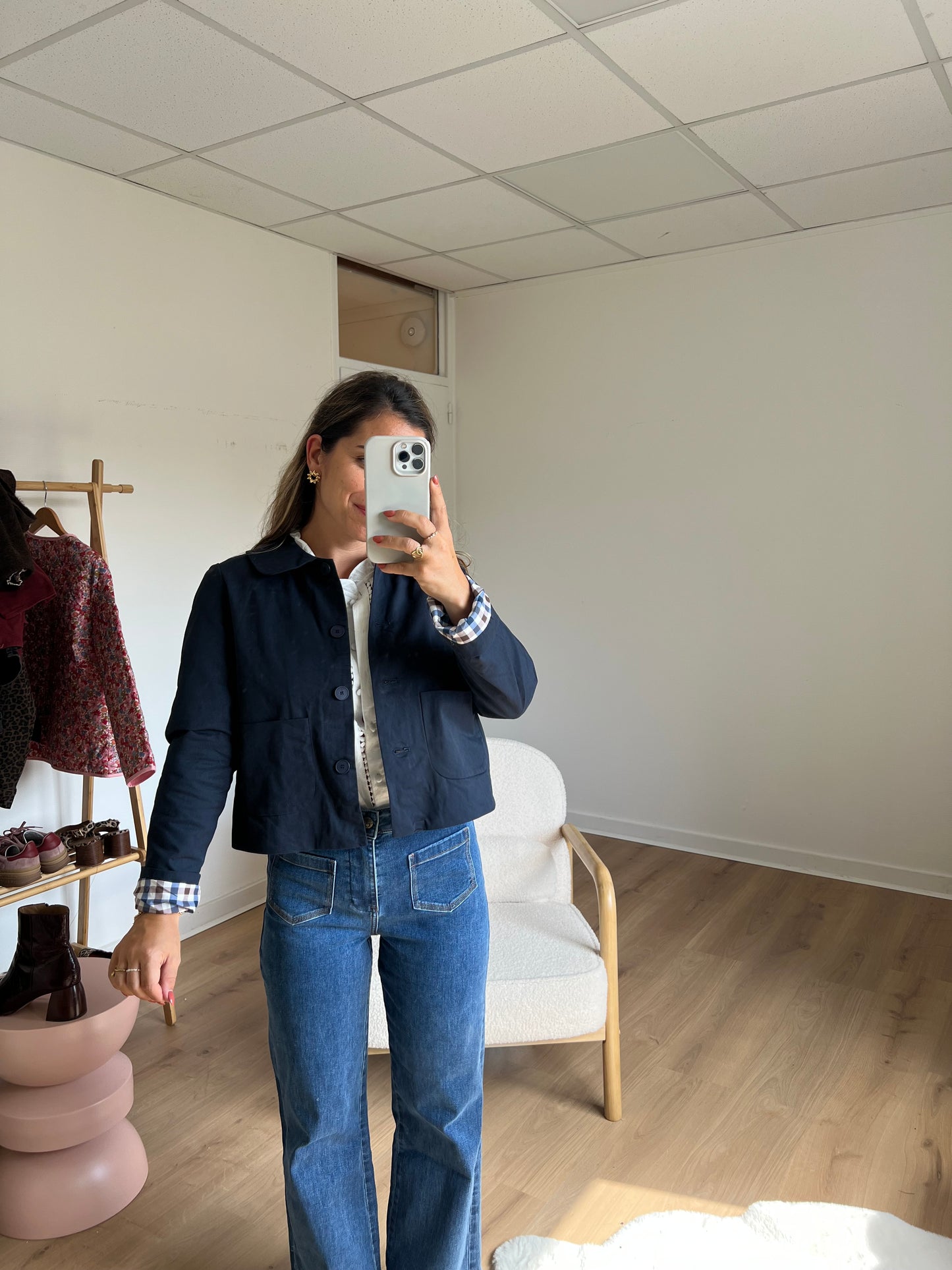 Trench court Claudie bleu marine