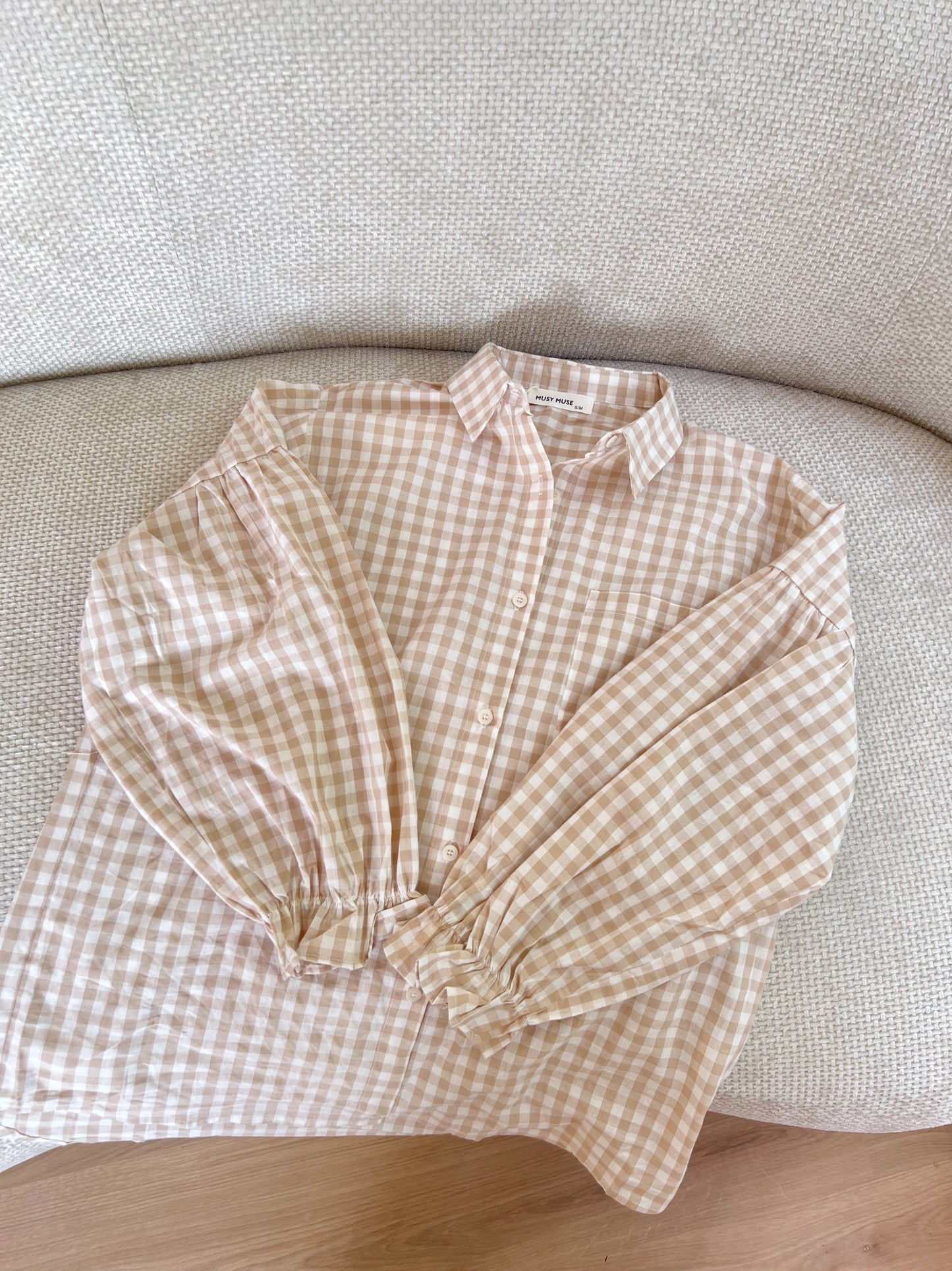 Chemise vichy beige Lucie