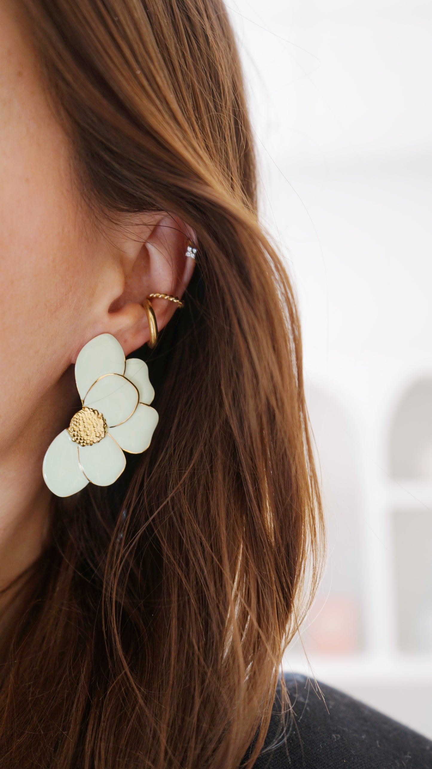 Boucles d'oreilles Iris vert d’eau