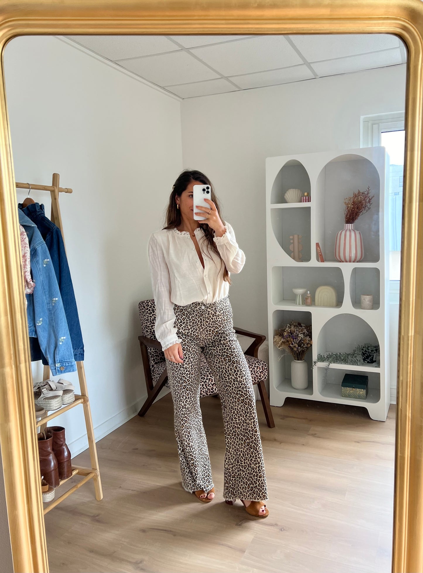 Jean flare léopard Alix