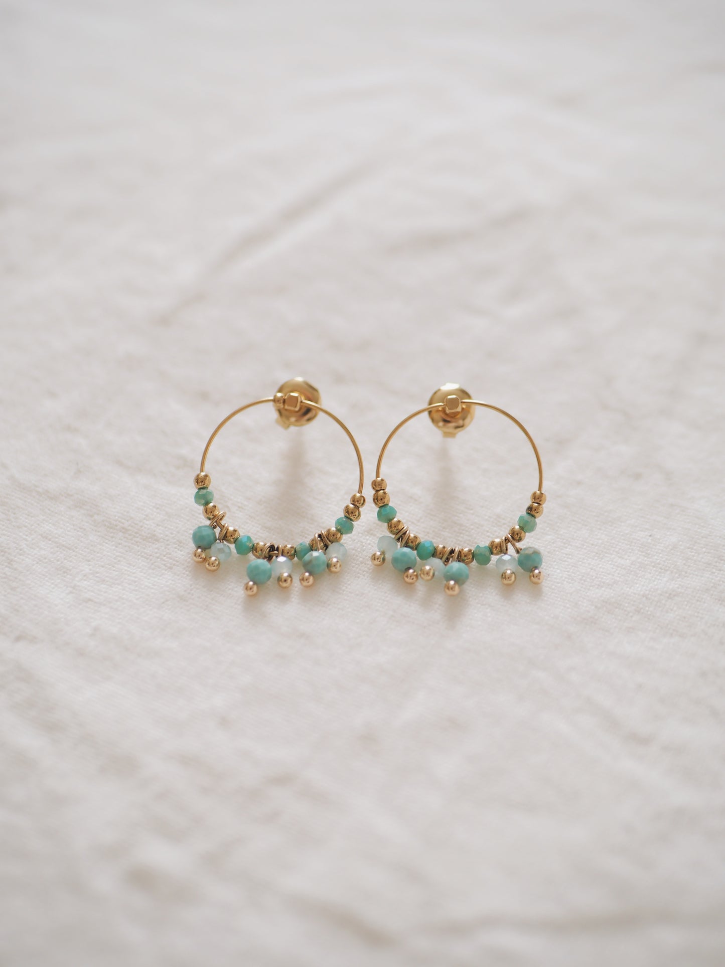 Boucles d'oreille créoles Lola bleues